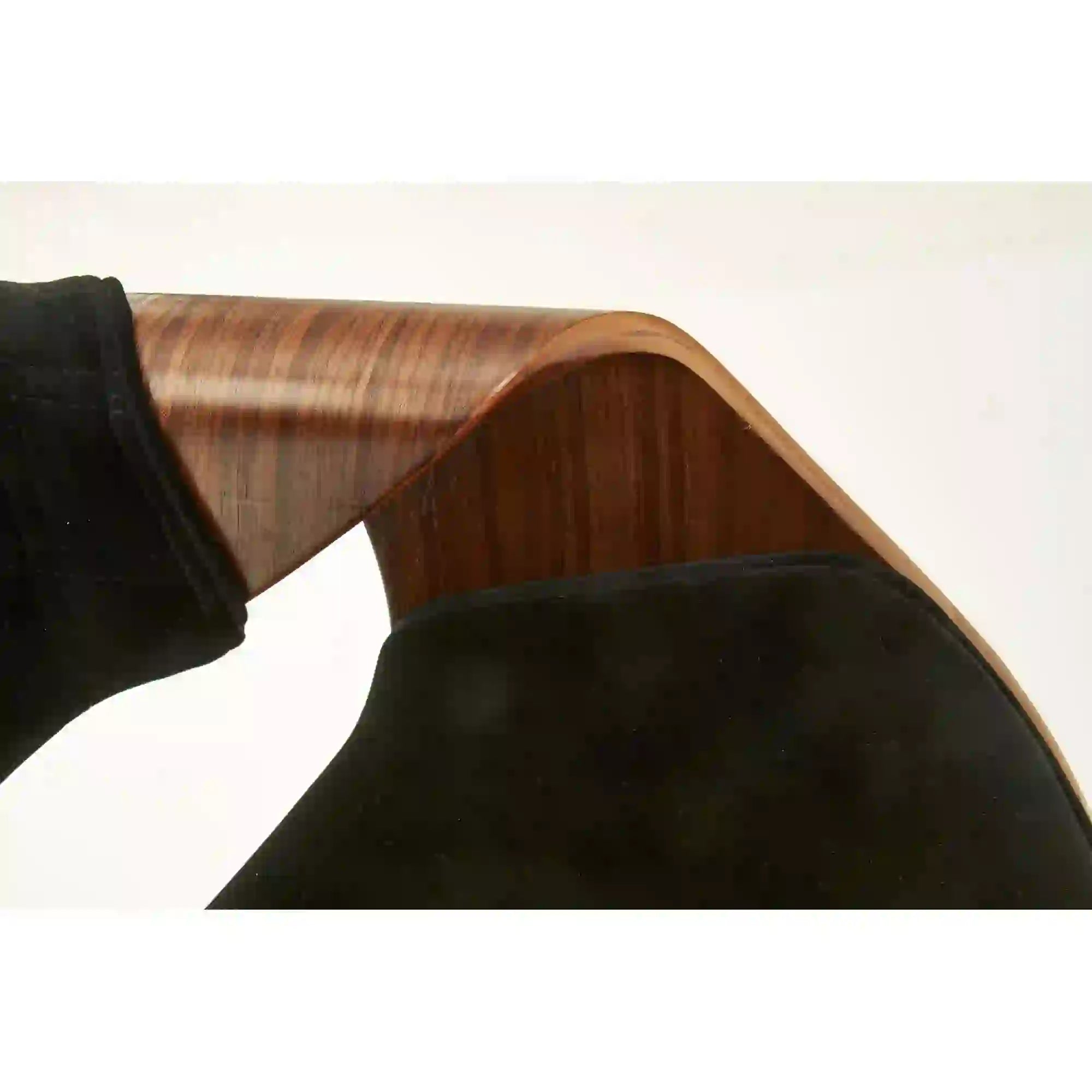 Scaun tapitat K396, negru/nuc, stofa catifelata/placaj, 56x55x77 cm