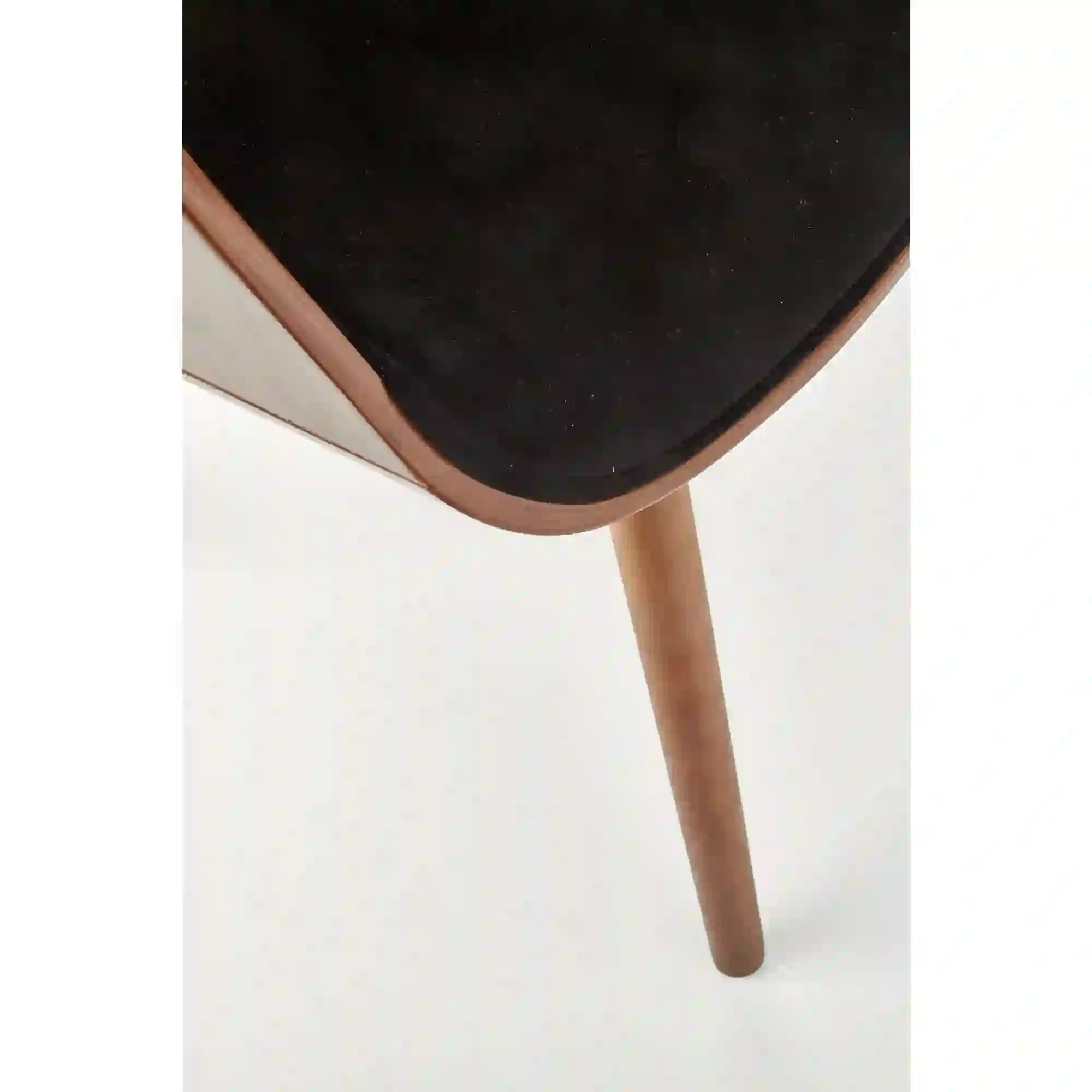 Scaun tapitat K396, negru/nuc, stofa catifelata/placaj, 56x55x77 cm