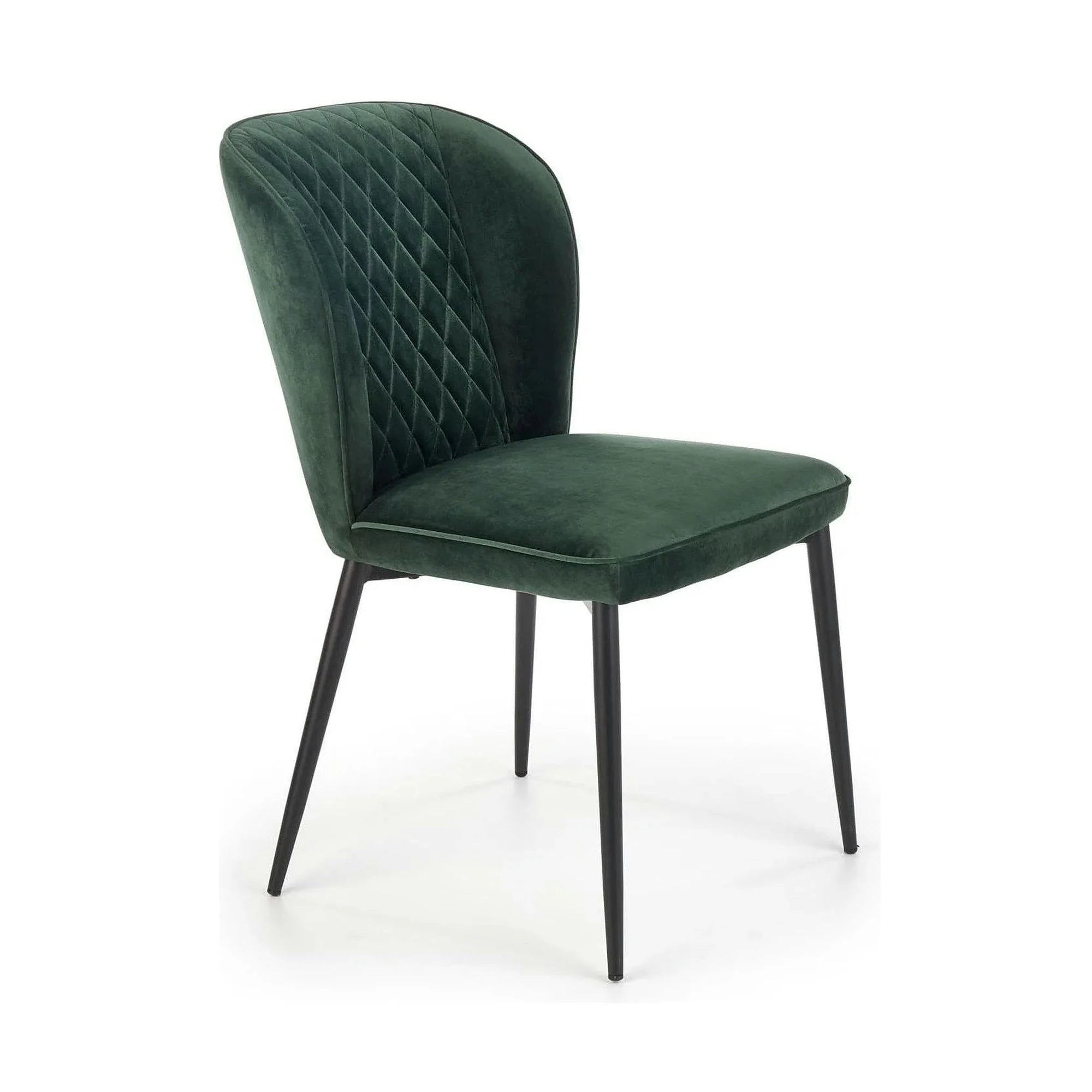 Scaun tapitat K399, verde/negru, stofa/metal, 50x60x84 cm