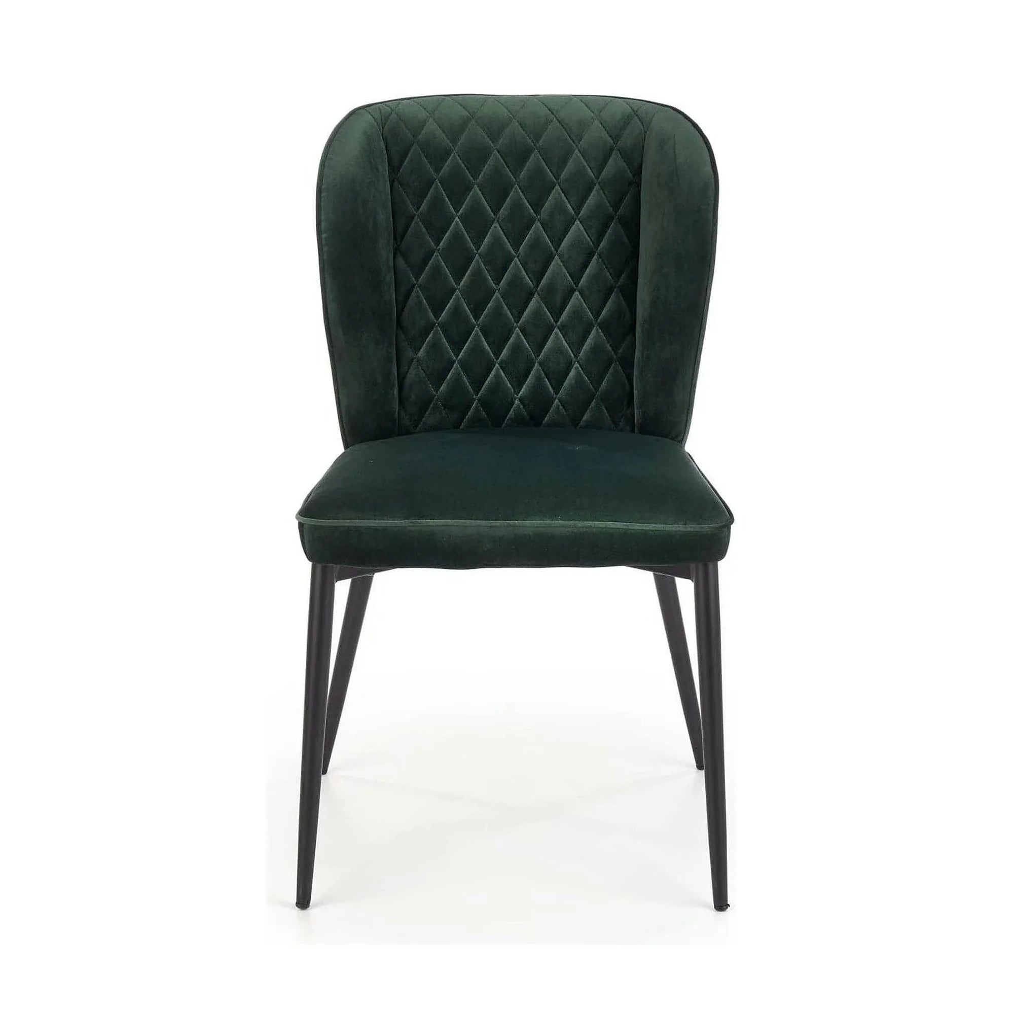 Scaun tapitat K399, verde/negru, stofa/metal, 50x60x84 cm