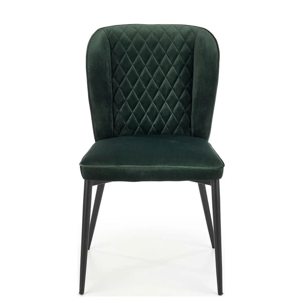 Scaun tapitat K399, verde/negru, stofa/metal, 50x60x84 cm