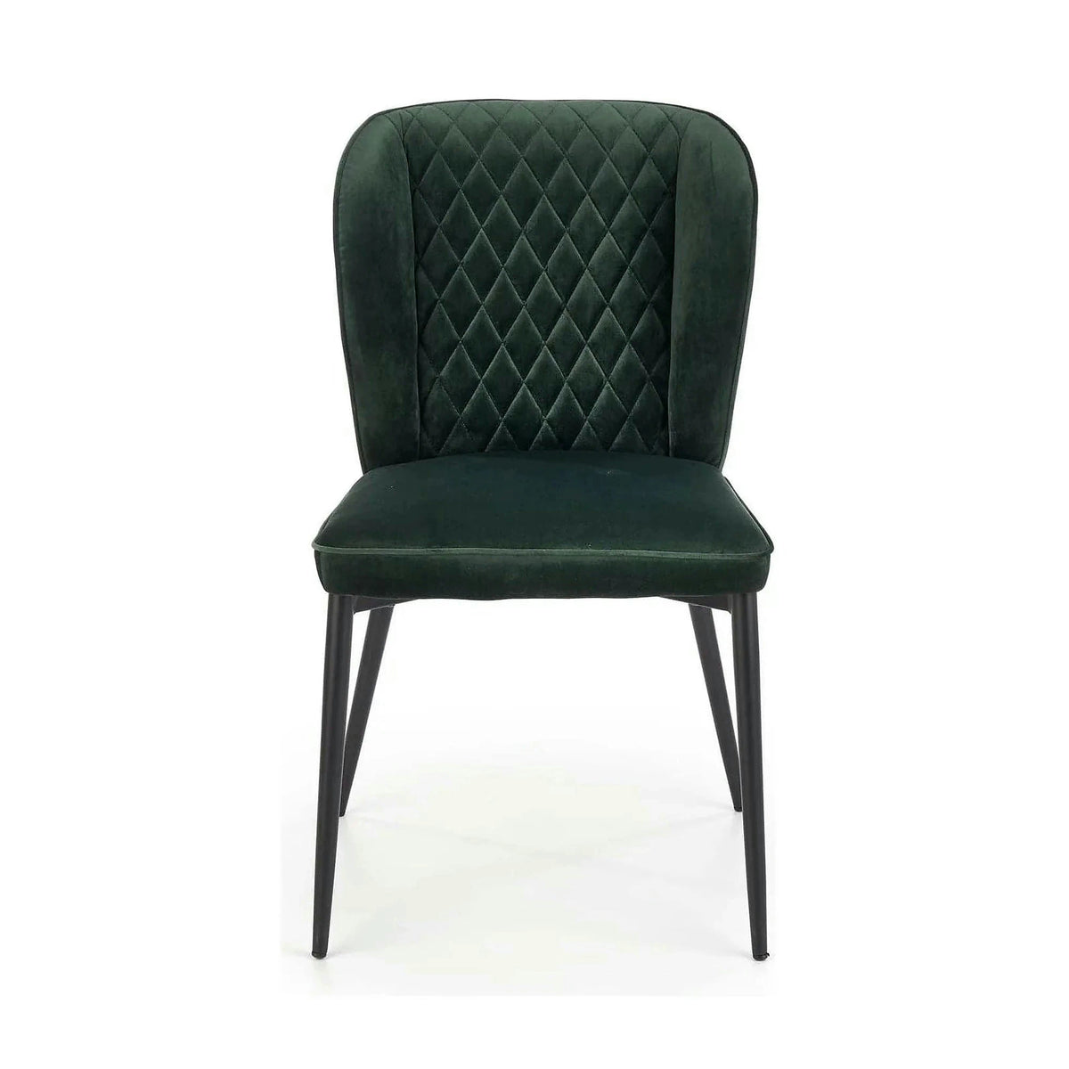 Scaun tapitat K399, verde/negru, stofa/metal, 50x60x84 cm