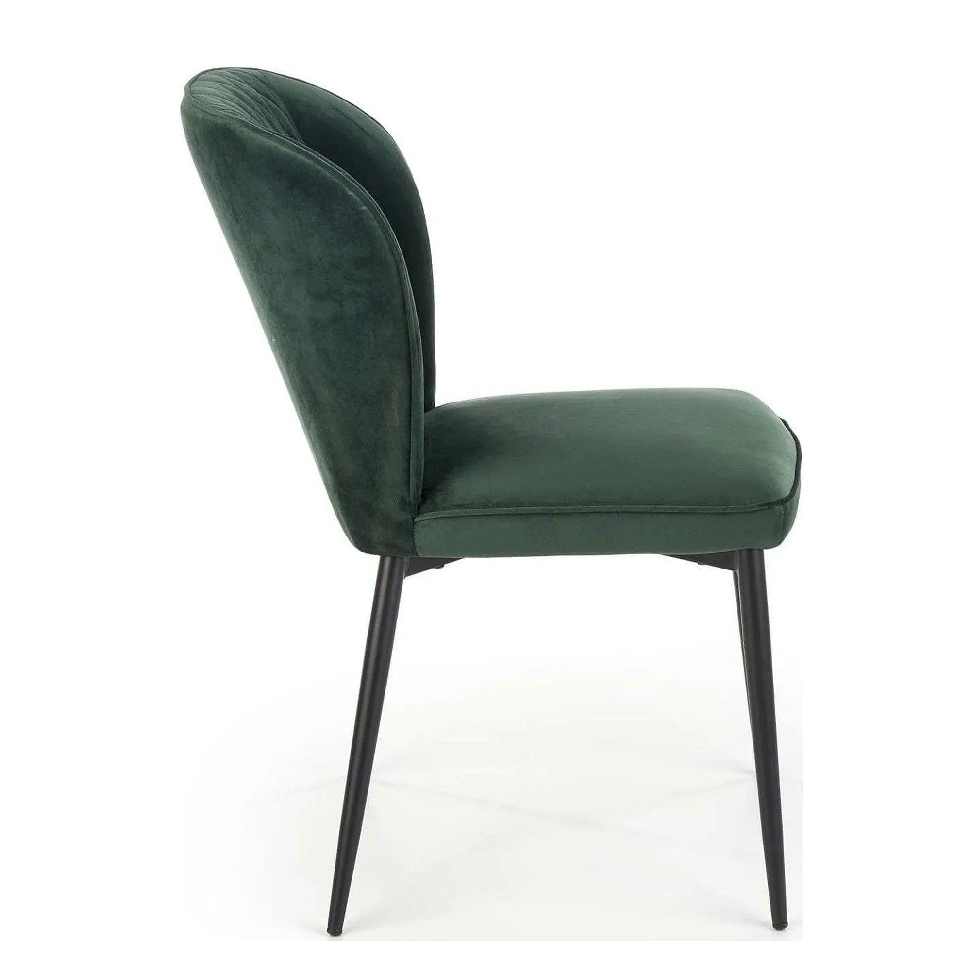 Scaun tapitat K399, verde/negru, stofa/metal, 50x60x84 cm