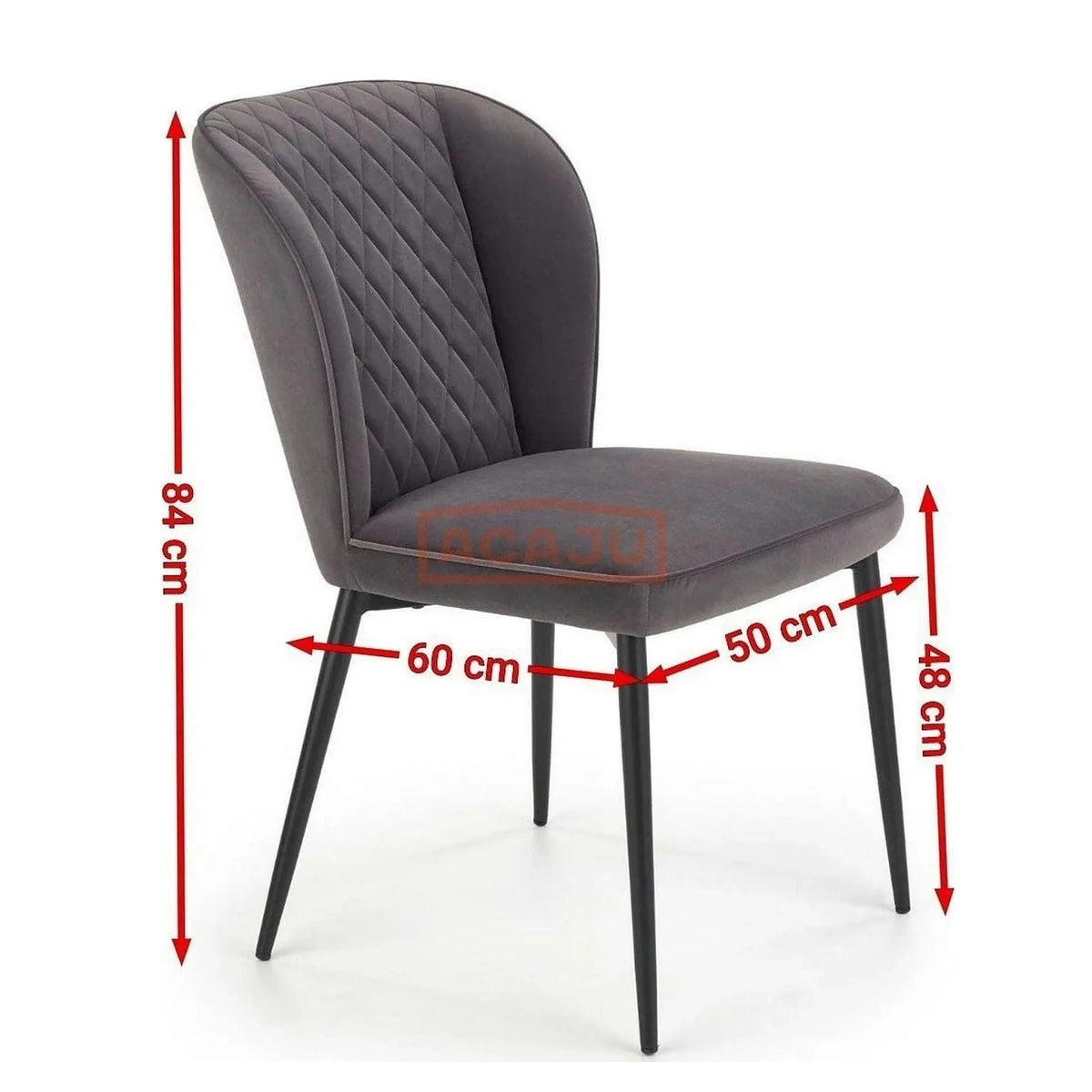 Scaun tapitat K399, verde/negru, stofa/metal, 50x60x84 cm