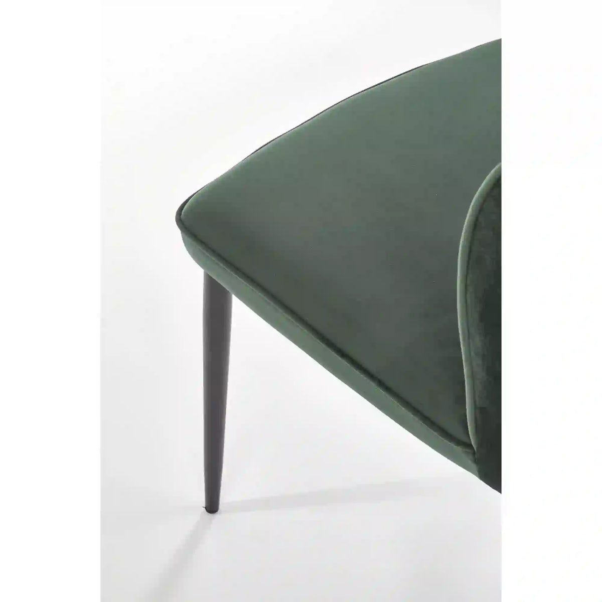 Scaun tapitat K399, verde/negru, stofa/metal, 50x60x84 cm