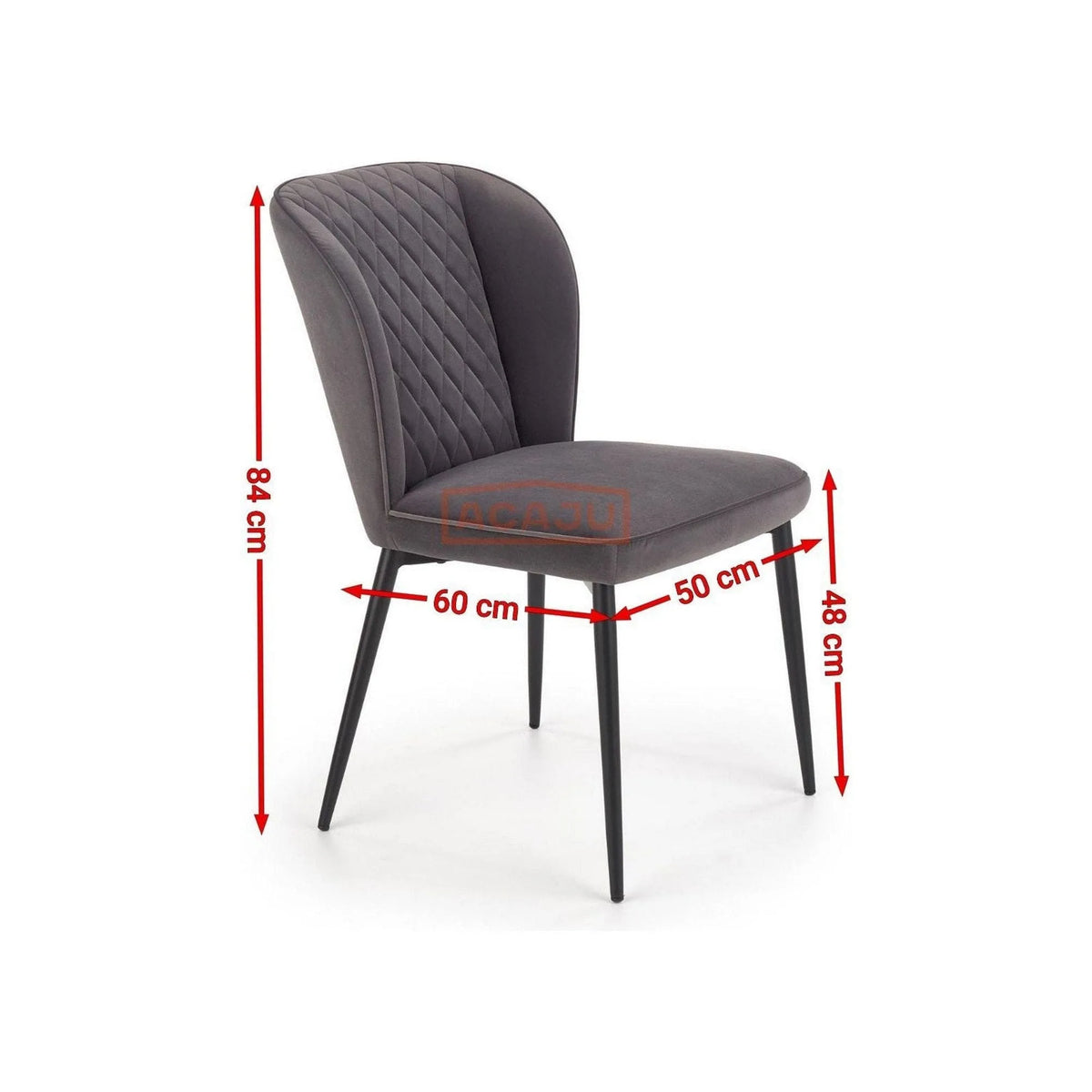 Scaun tapitat K399, verde/negru, stofa/metal, 50x60x84 cm