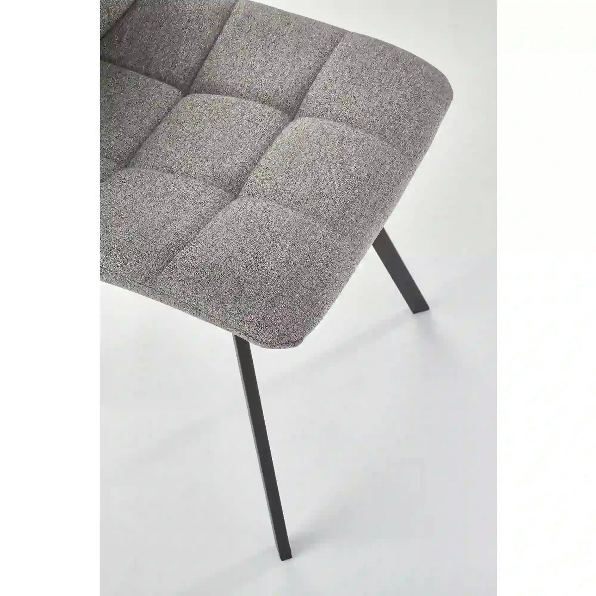 Scaun tapitat K402, gri/negru, stofa clasica/metal, 45x55x86 cm