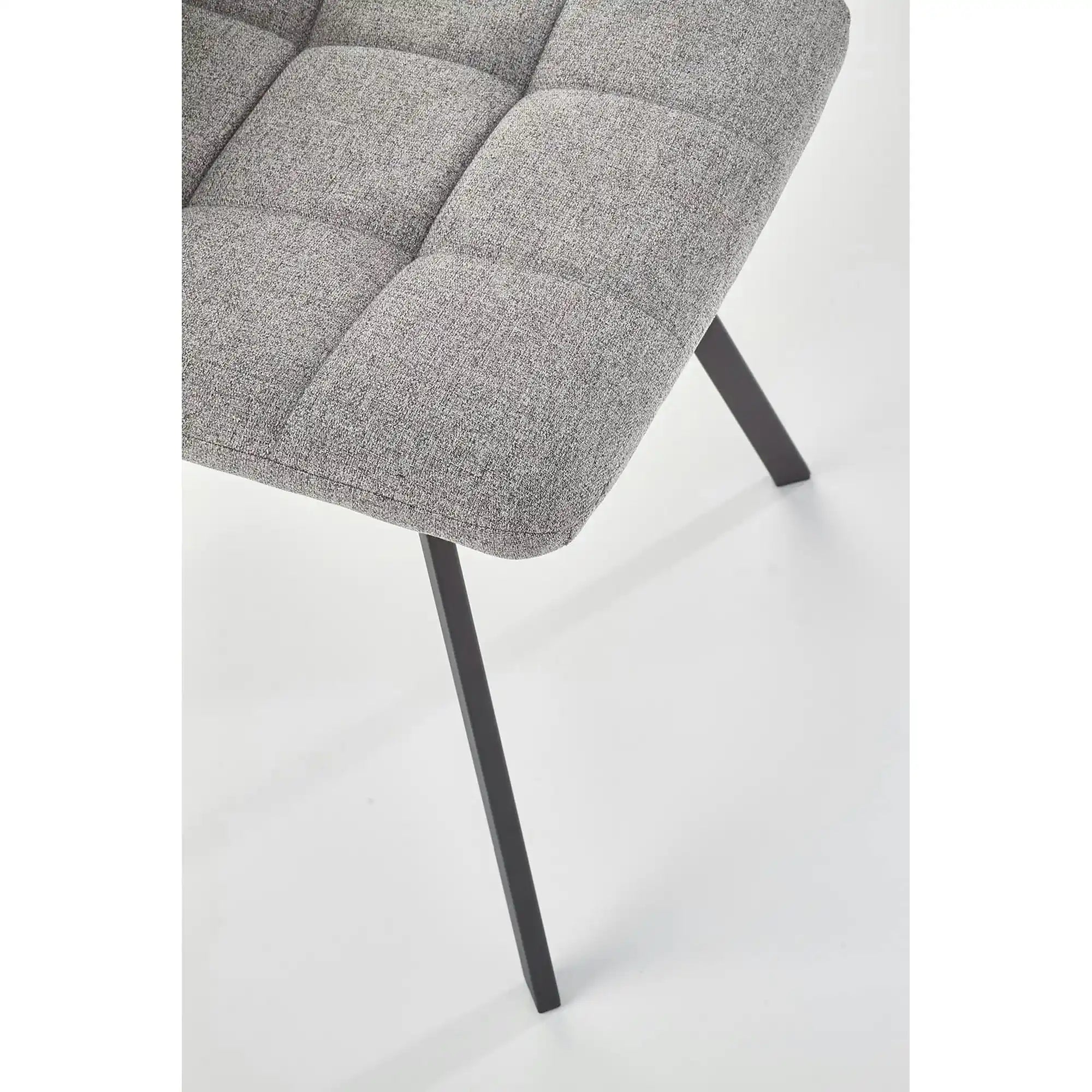 Scaun tapitat K402, gri/negru, stofa clasica/metal, 45x55x86 cm