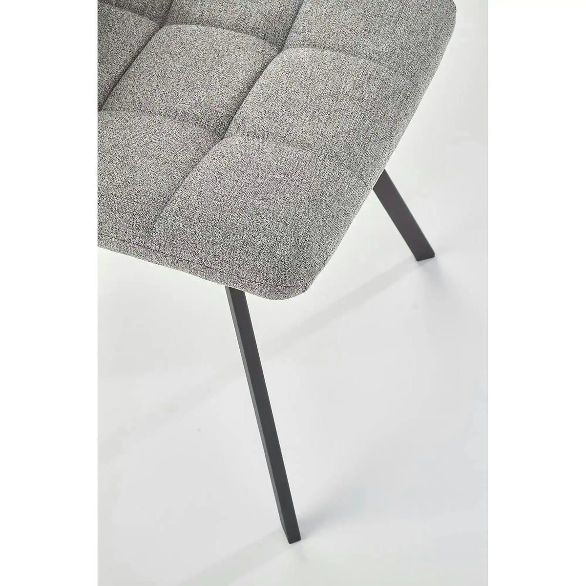 Scaun tapitat K402, gri/negru, stofa clasica/metal, 45x55x86 cm