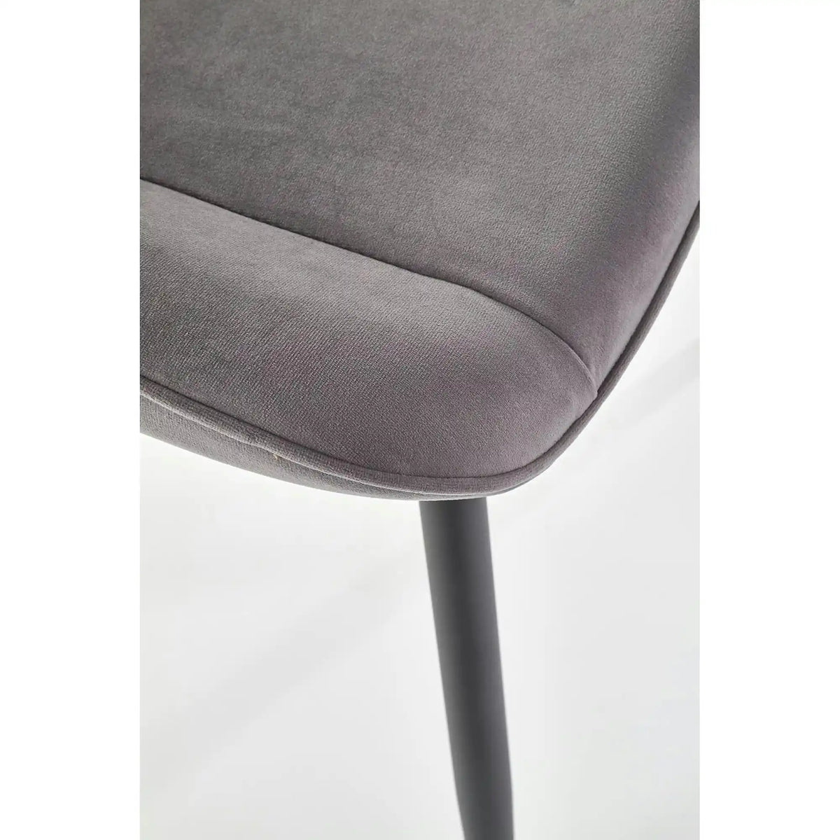 Scaun tapitat K404, gri/negru, stofa/metal, 52x58x88 cm