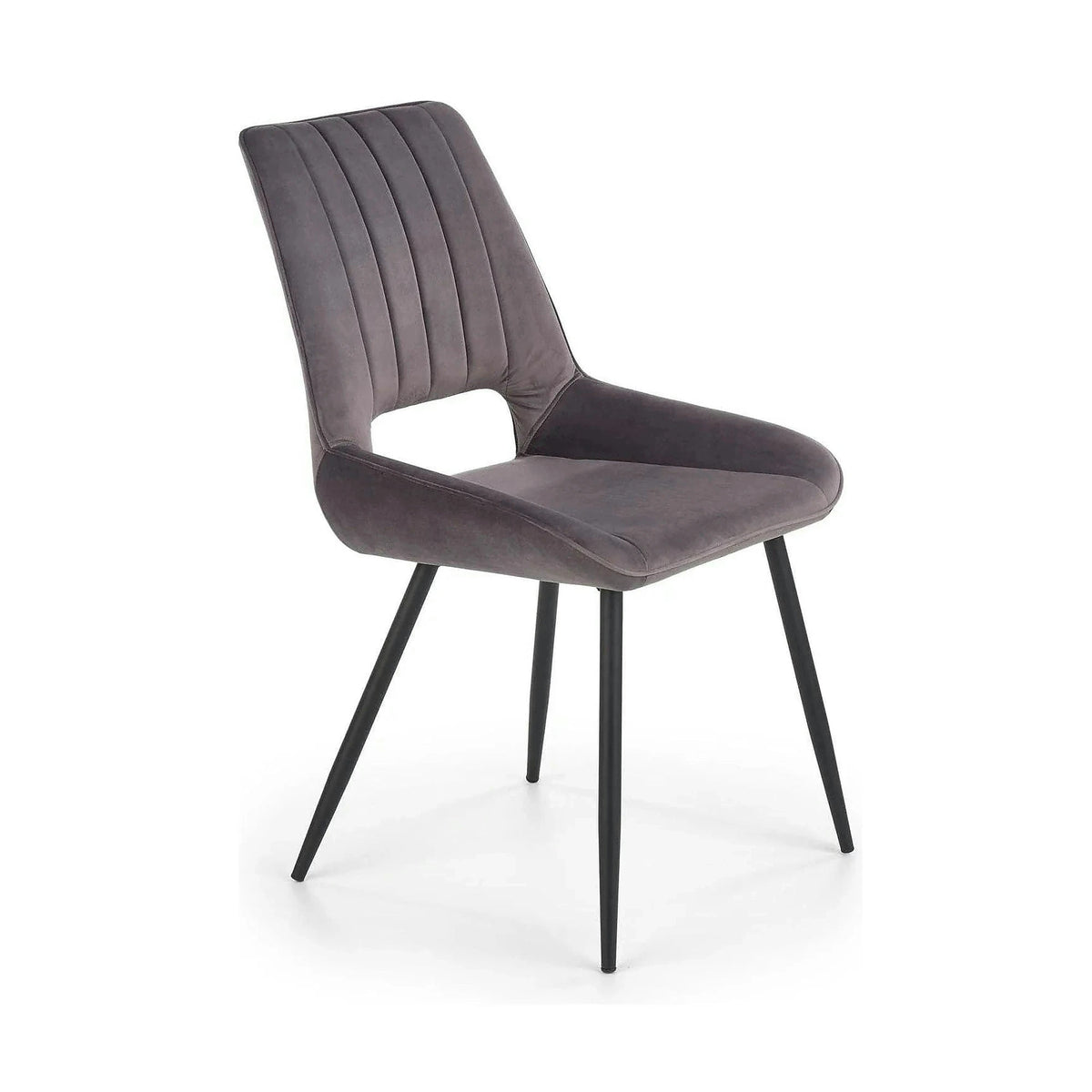 Scaun tapitat K404, gri/negru, stofa/metal, 52x58x88 cm
