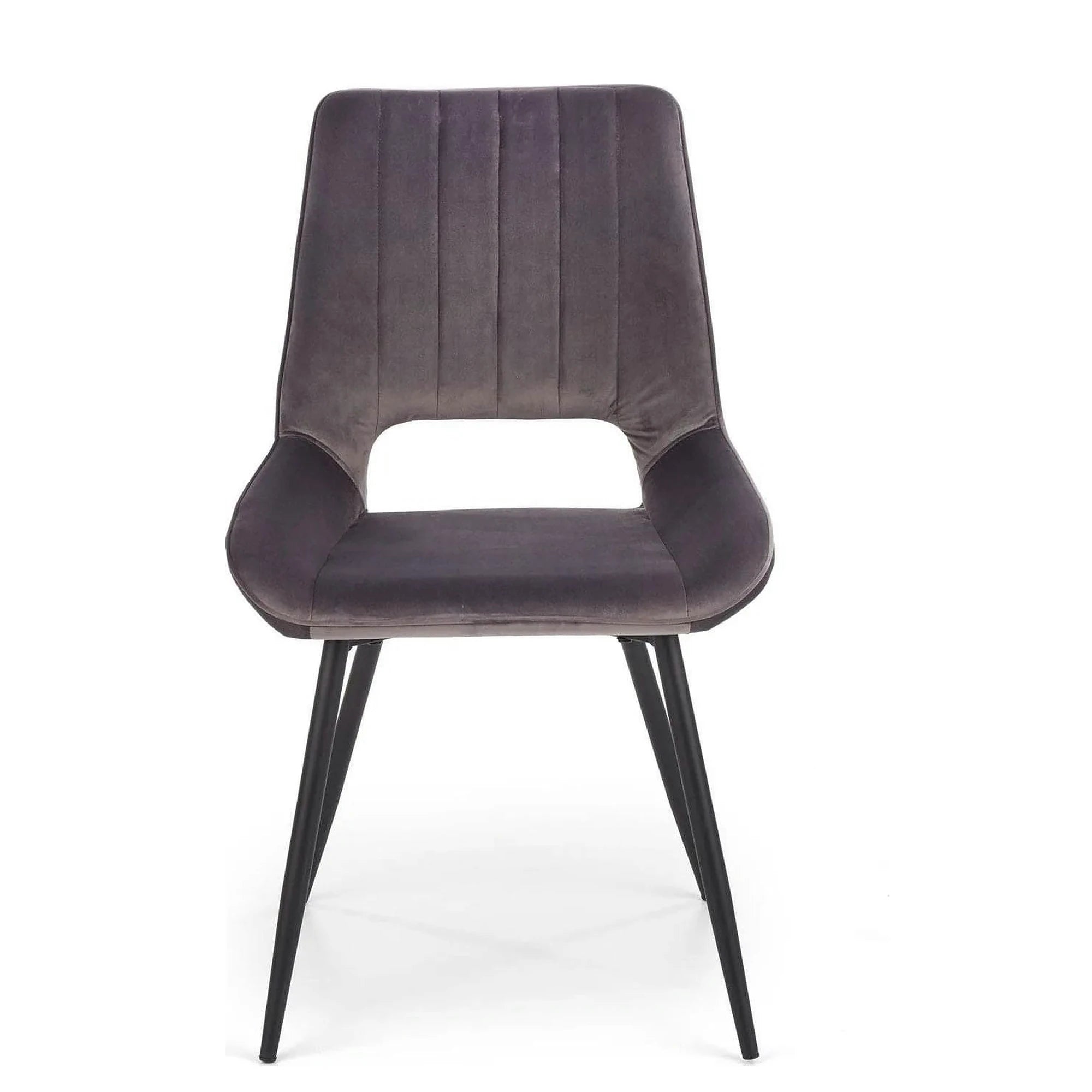 Scaun tapitat K404, gri/negru, stofa/metal, 52x58x88 cm