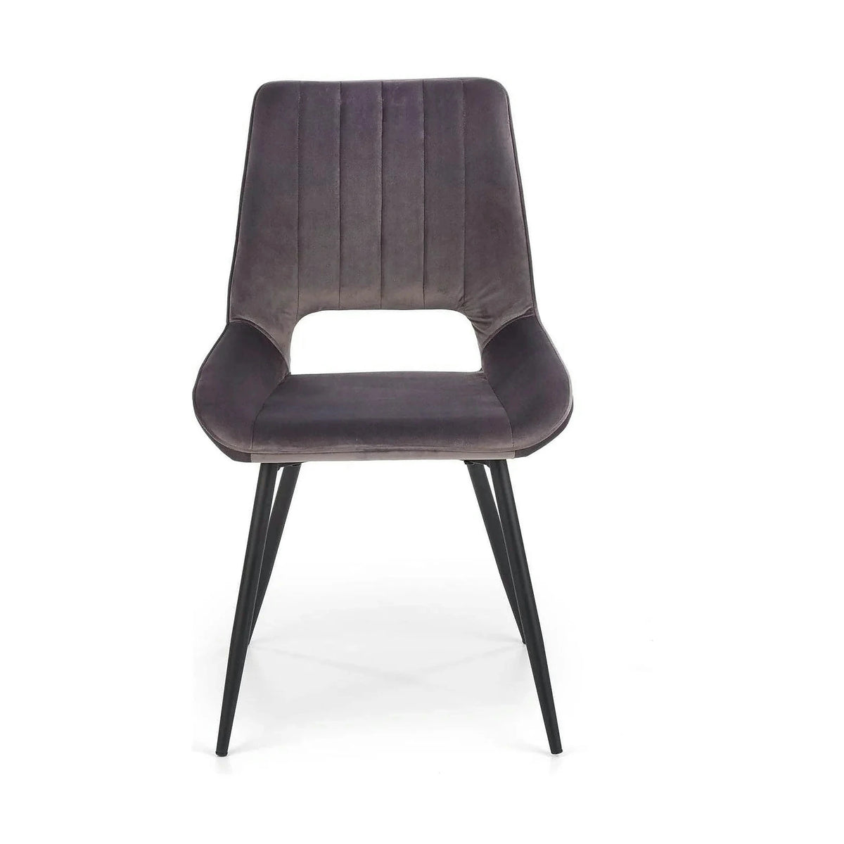 Scaun tapitat K404, gri/negru, stofa/metal, 52x58x88 cm