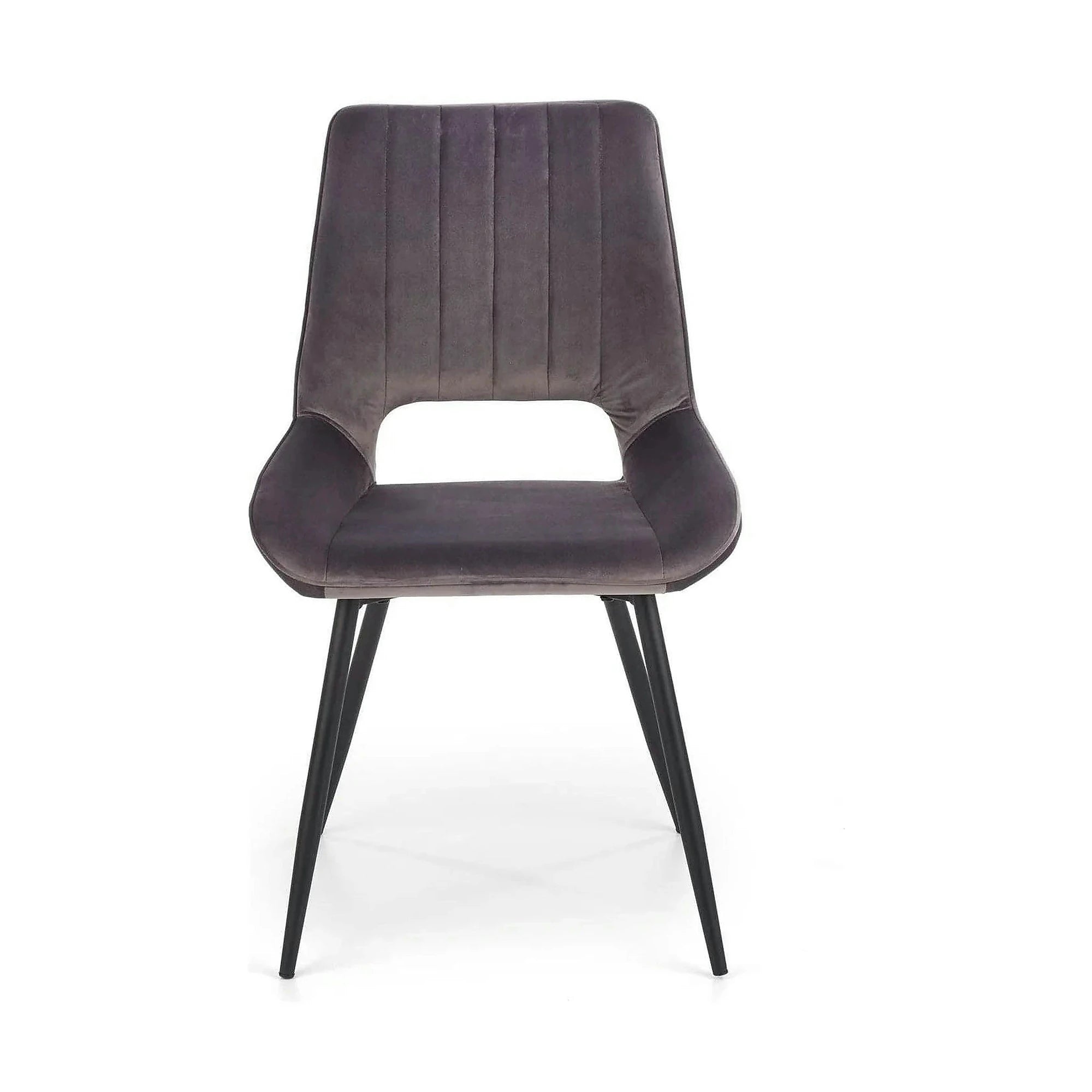 Scaun tapitat K404, gri/negru, stofa/metal, 52x58x88 cm