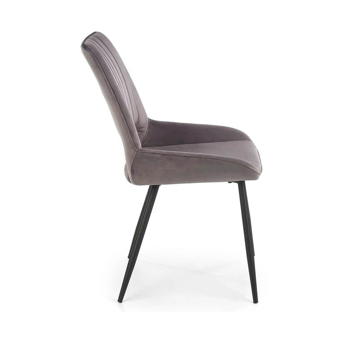 Scaun tapitat K404, gri/negru, stofa/metal, 52x58x88 cm