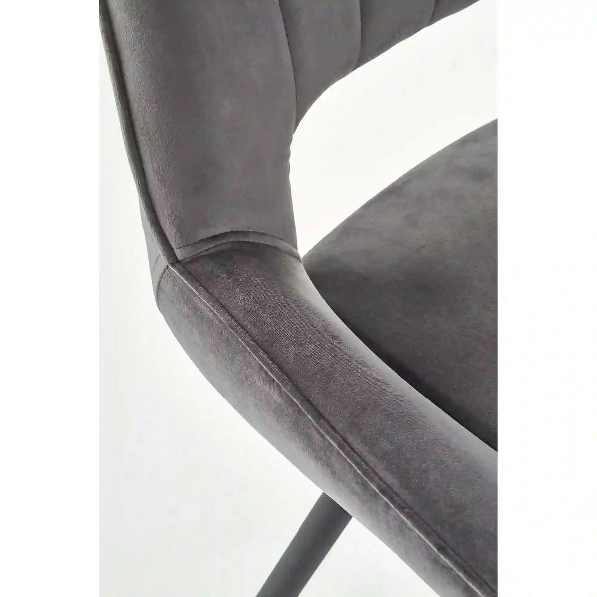 Scaun tapitat K404, gri/negru, stofa/metal, 52x58x88 cm