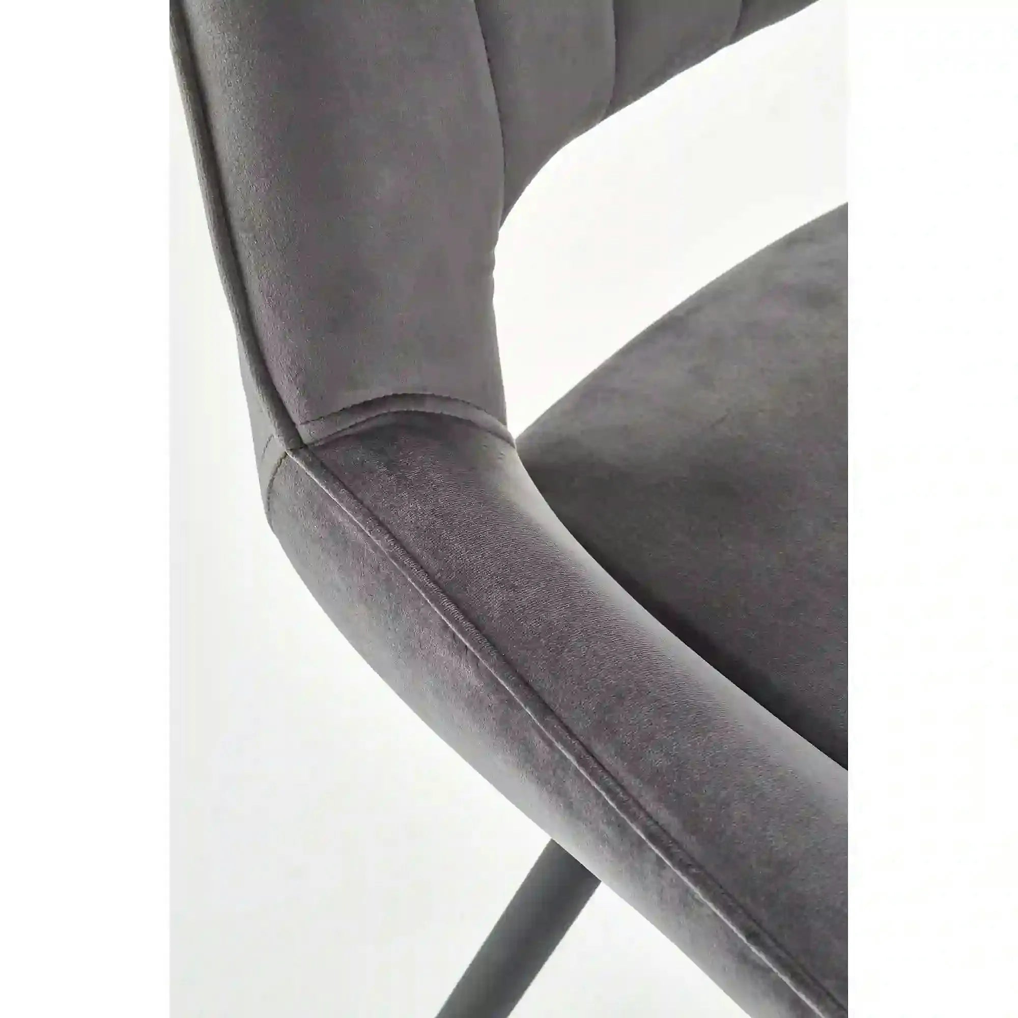 Scaun tapitat K404, gri/negru, stofa/metal, 52x58x88 cm