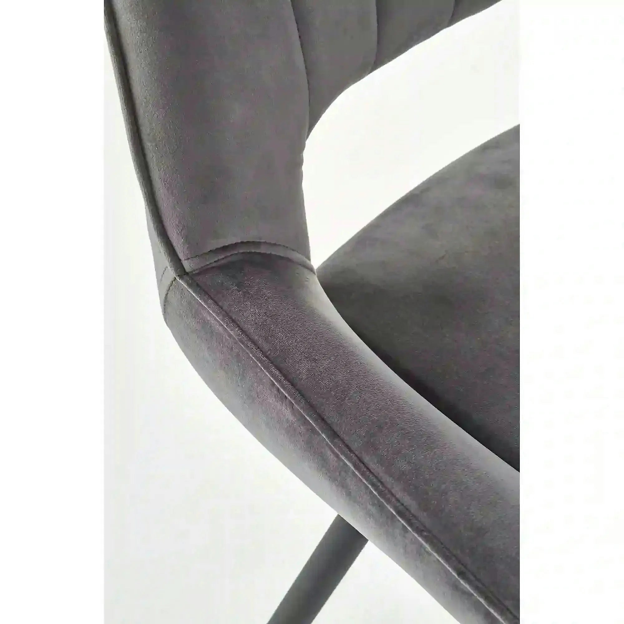 Scaun tapitat K404, gri/negru, stofa/metal, 52x58x88 cm