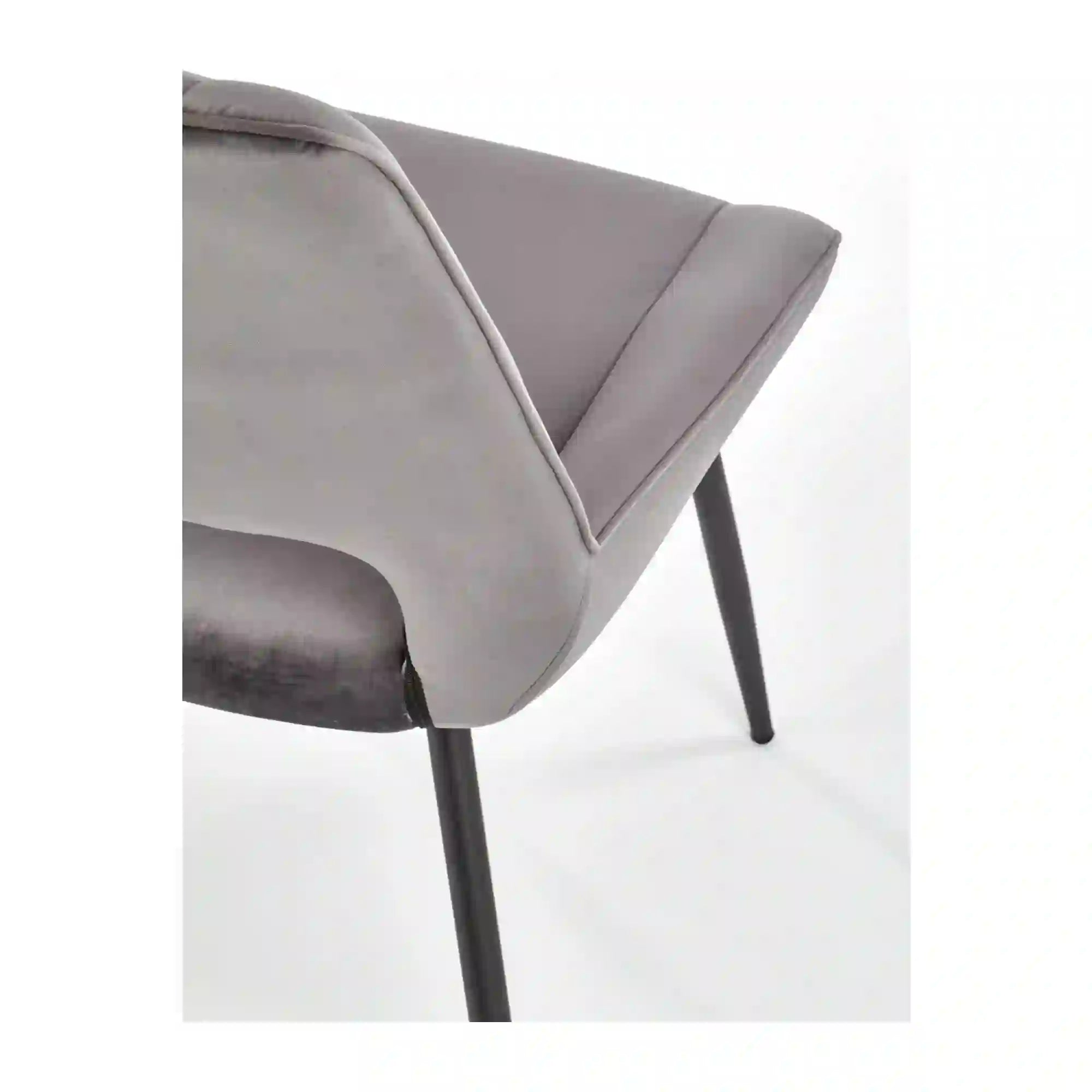 Scaun tapitat K404, gri/negru, stofa/metal, 52x58x88 cm