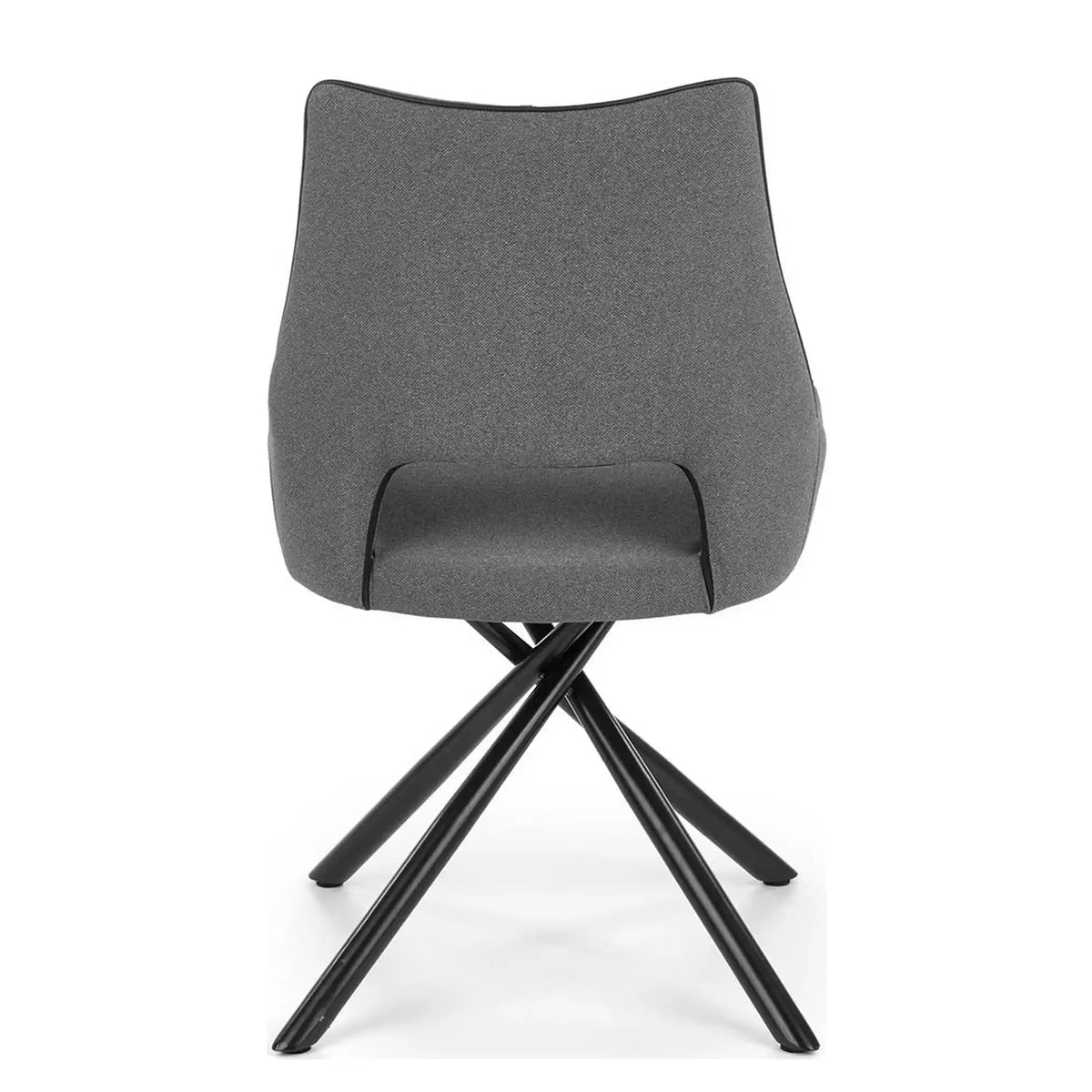 Scaun tapitat K409, gri inchis/negru, stofa clasica/metal, 49x52x84 cm