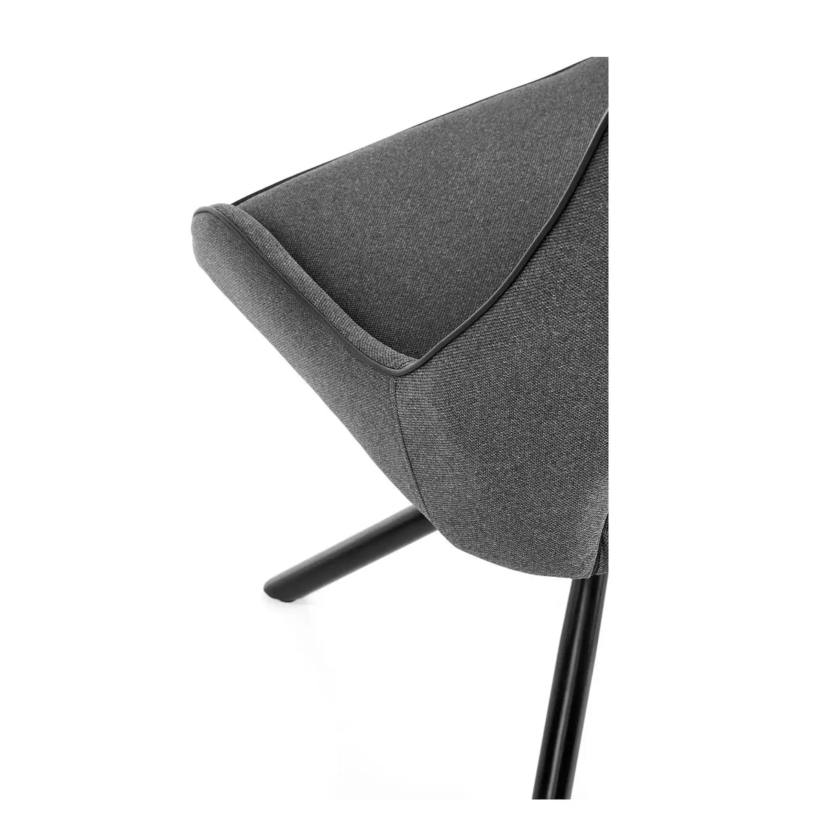 Scaun tapitat K409, gri inchis/negru, stofa clasica/metal, 49x52x84 cm