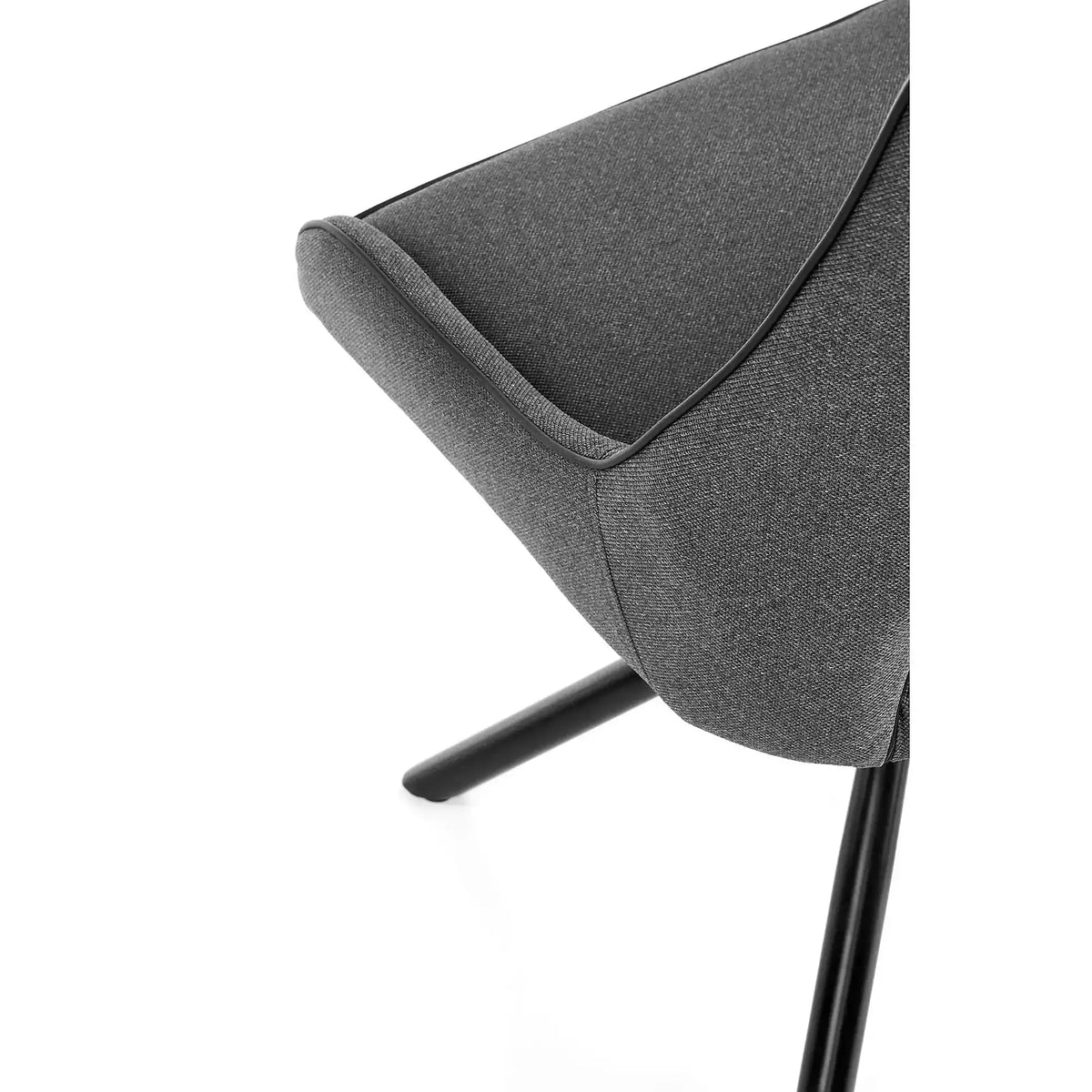 Scaun tapitat K409, gri inchis/negru, stofa clasica/metal, 49x52x84 cm