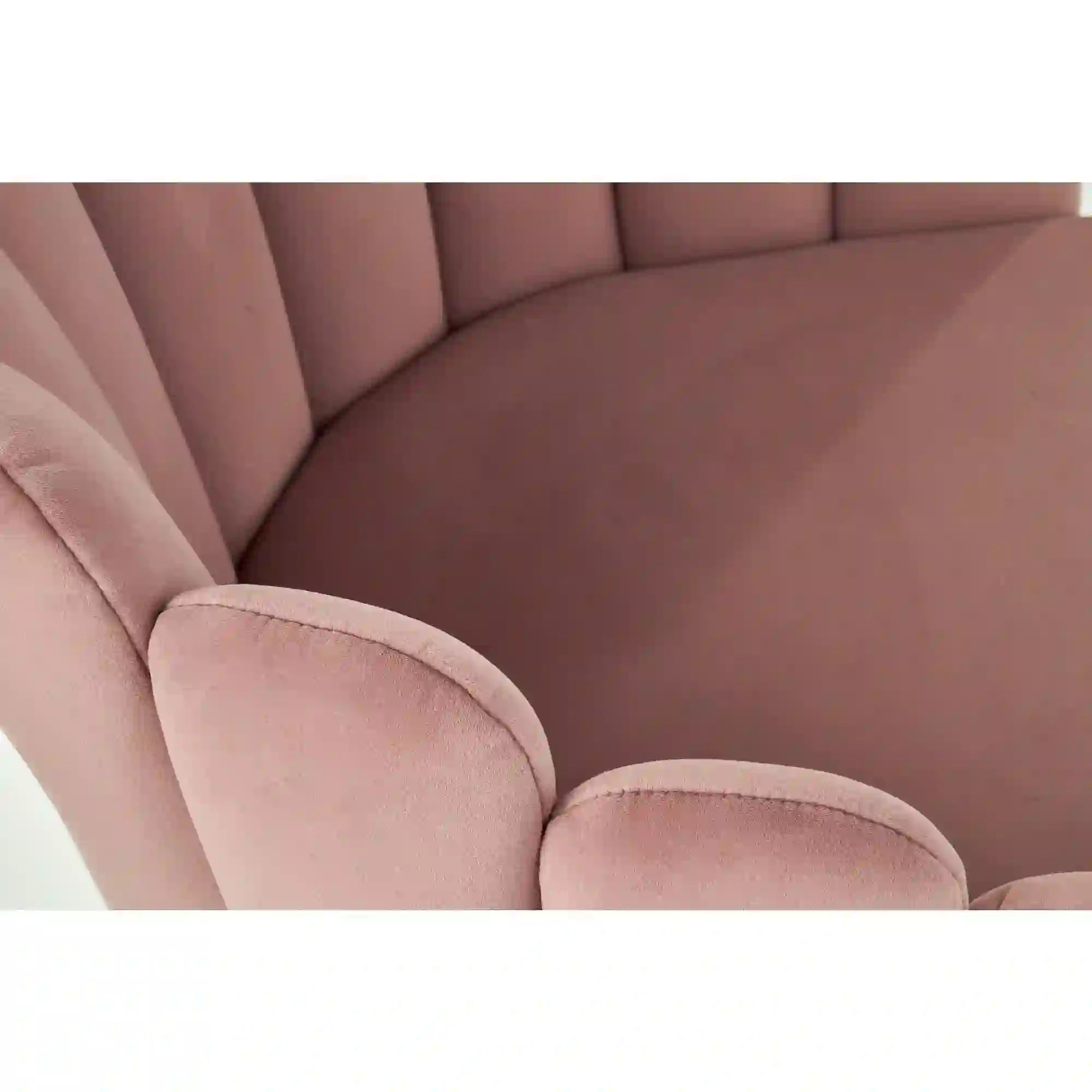 Scaun tapitat K410, roz/negru, stofa catifelat/metal, 65x62x85 cm