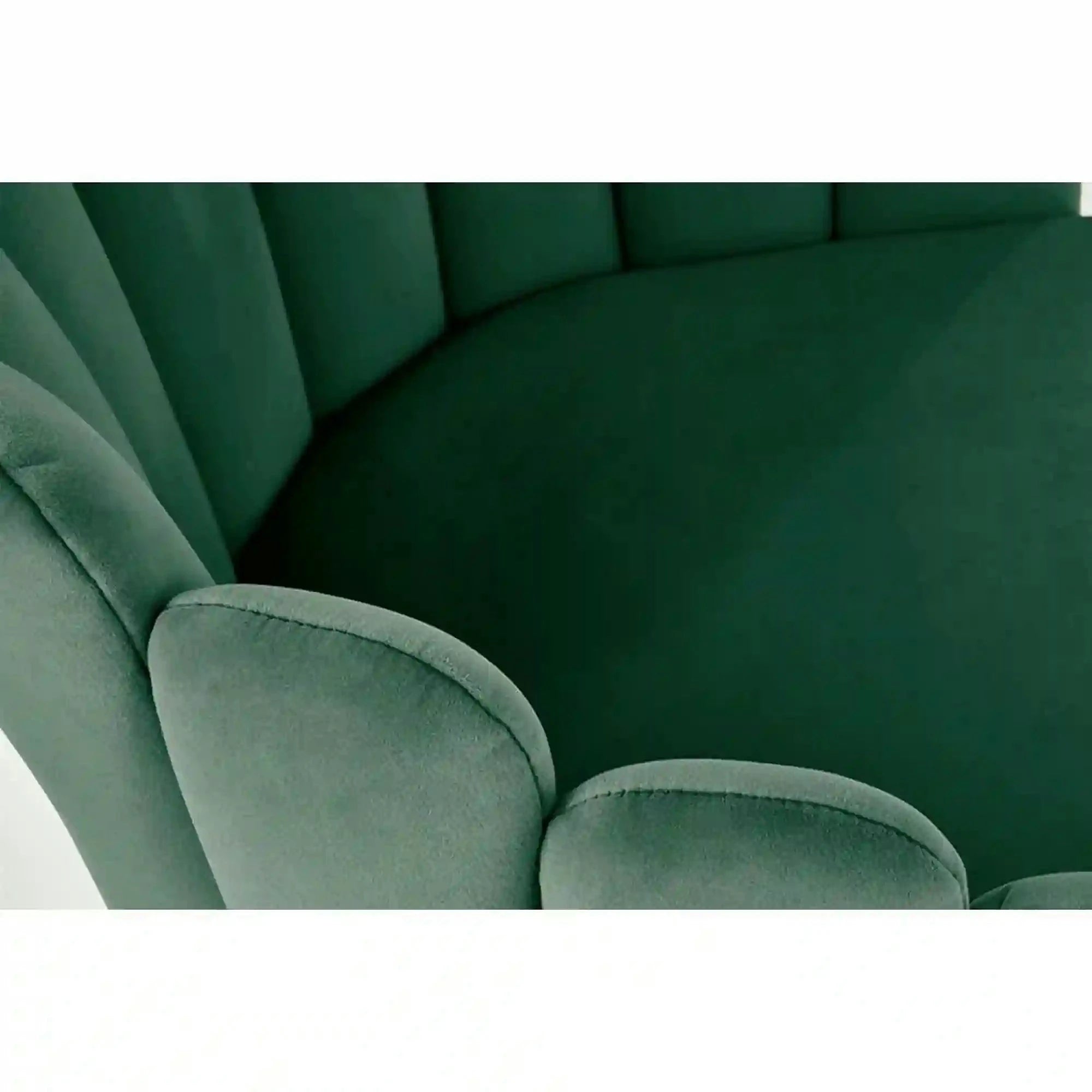 Scaun tapitat K410, verde/negru, stofa catifelata/metal, 65x62x85 cm