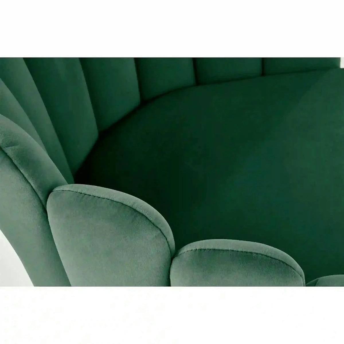 Scaun tapitat K410, verde/negru, stofa catifelata/metal, 65x62x85 cm