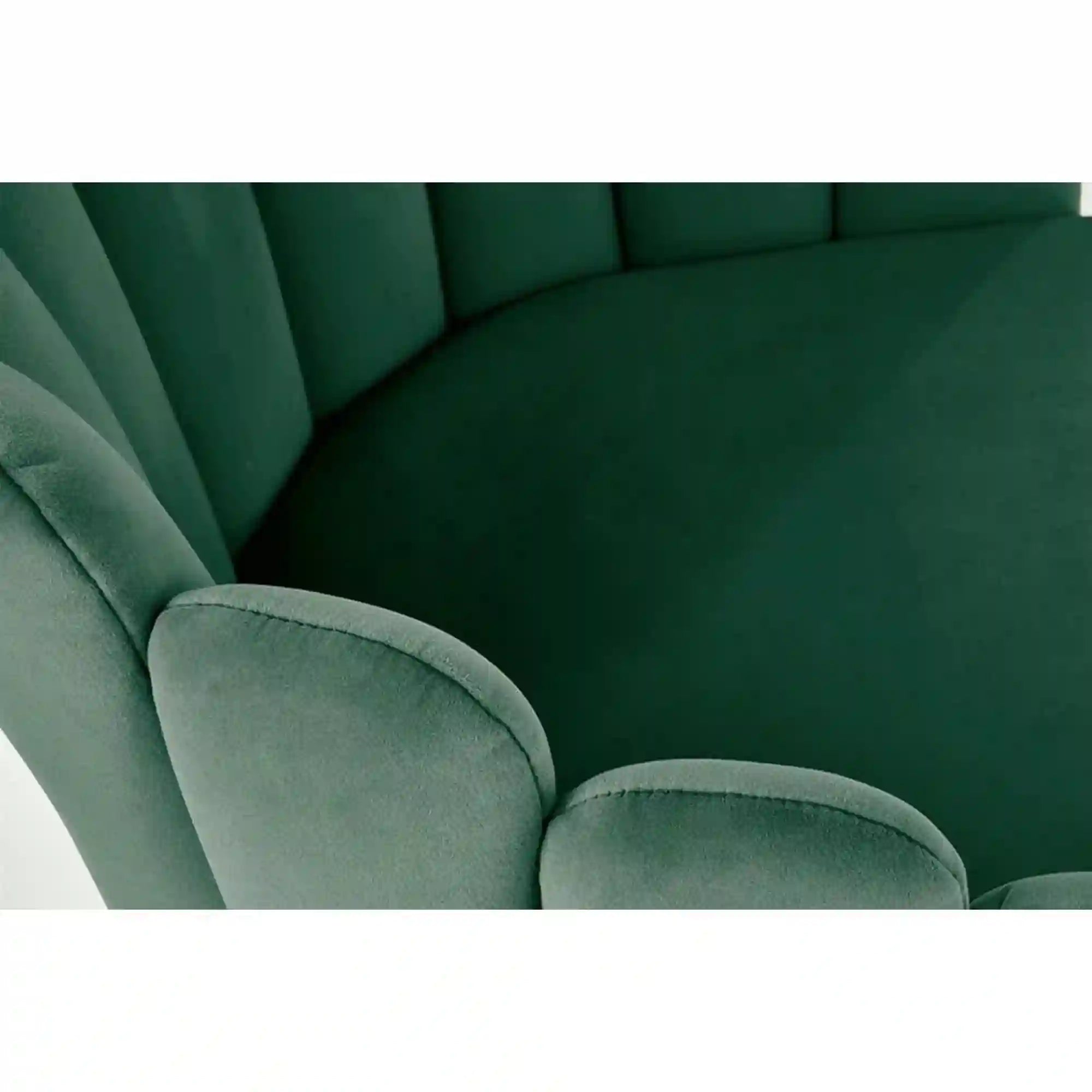 Scaun tapitat K410, verde/negru, stofa catifelata/metal, 65x62x85 cm