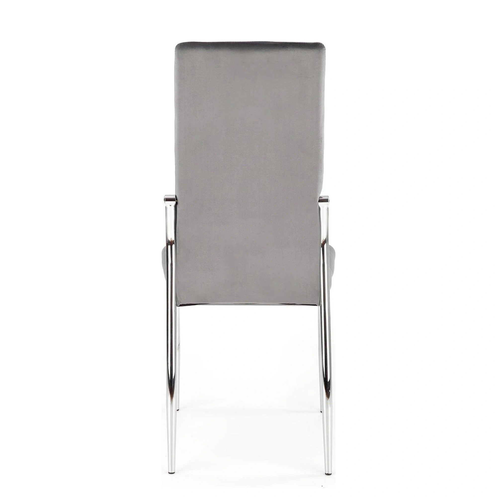 Scaun tapitat K416, gri/argintiu, stofa catifelata/metal, 43x54x101 cm