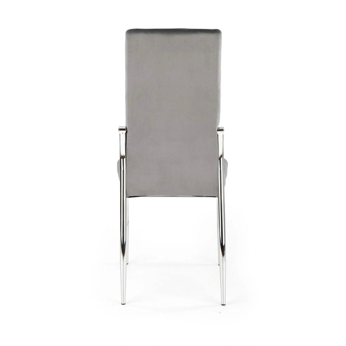 Scaun tapitat K416, gri/argintiu, stofa catifelata/metal, 43x54x101 cm