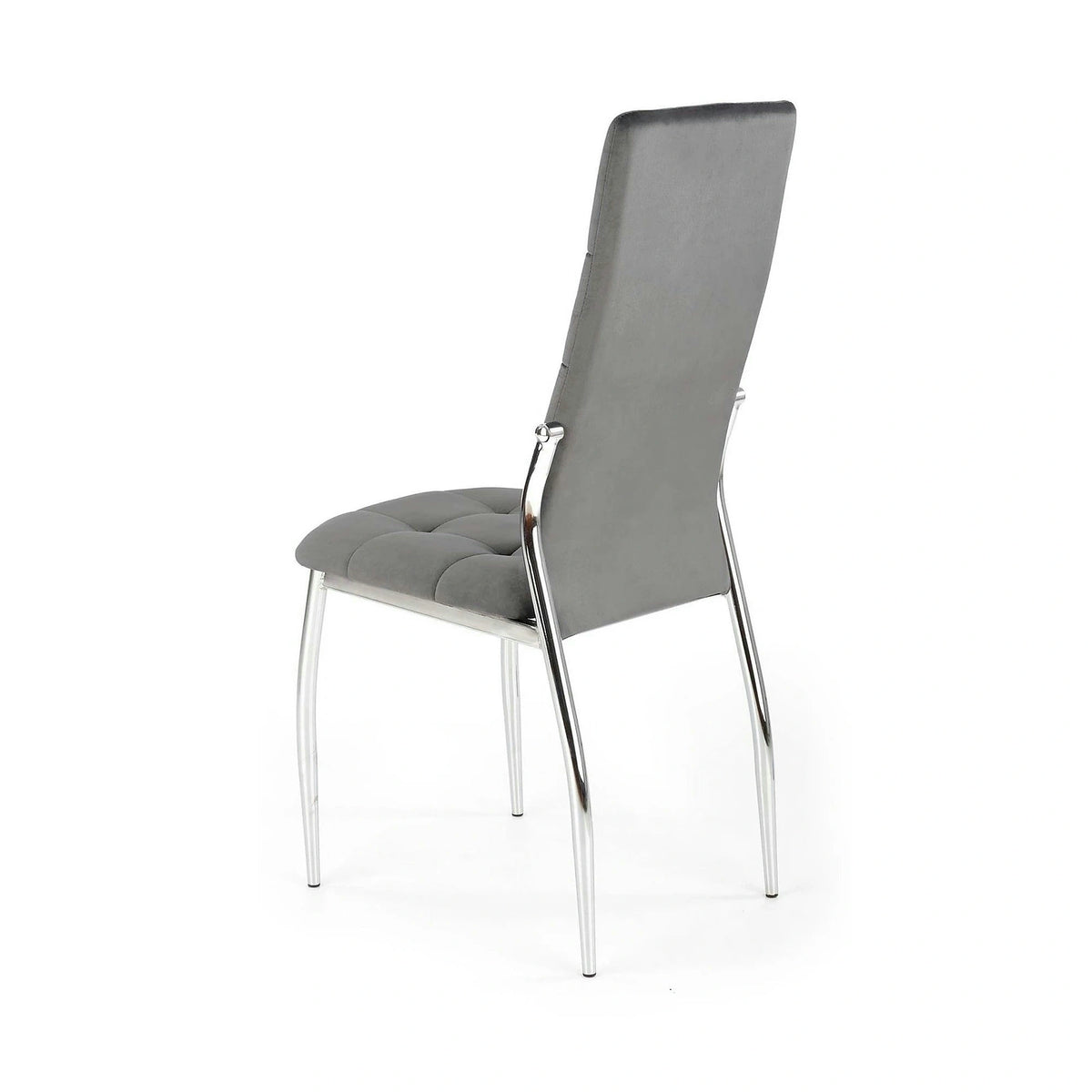 Scaun tapitat K416, gri/argintiu, stofa catifelata/metal, 43x54x101 cm