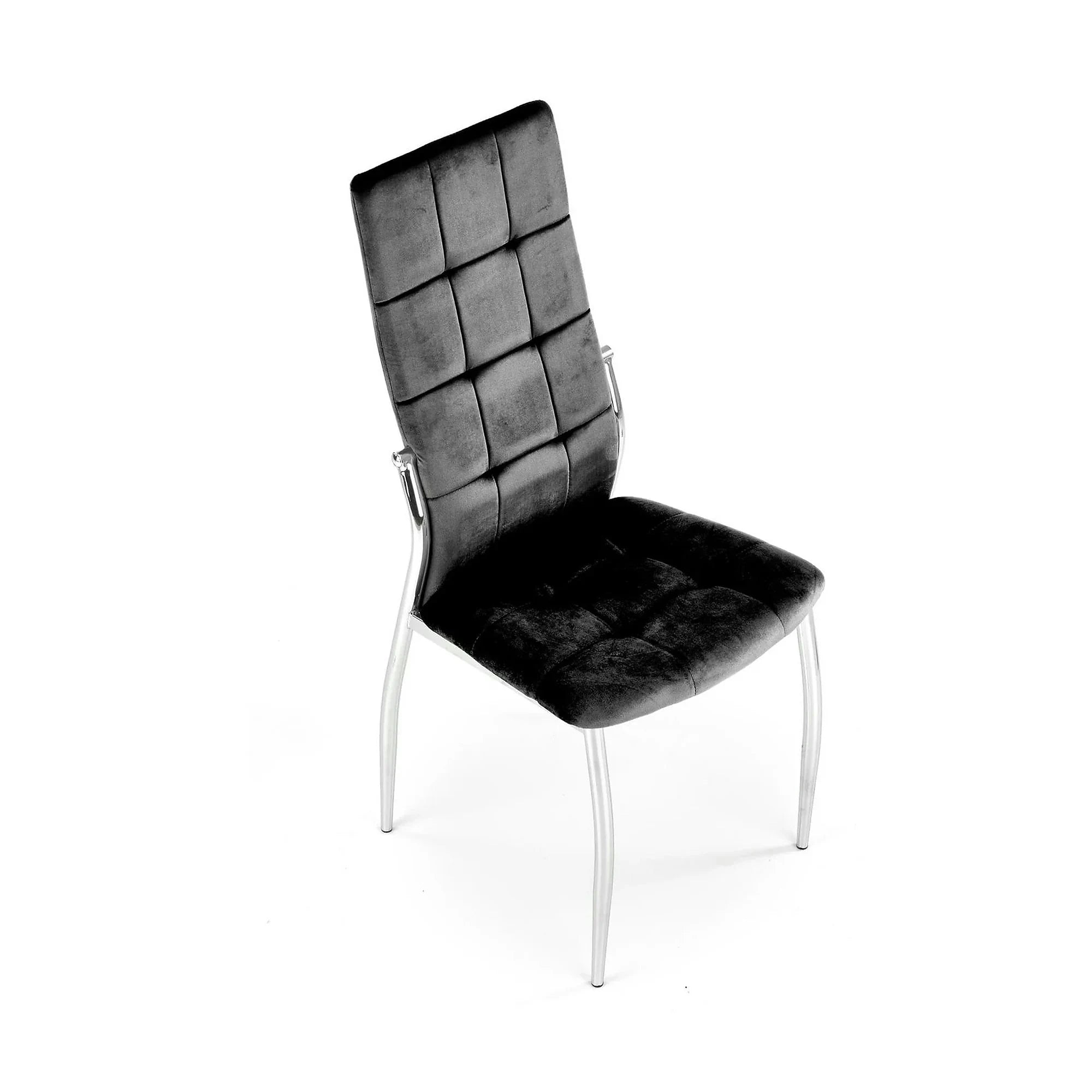 Scaun tapitat K416, negru, stofa catifelata, 43x54x101 cm