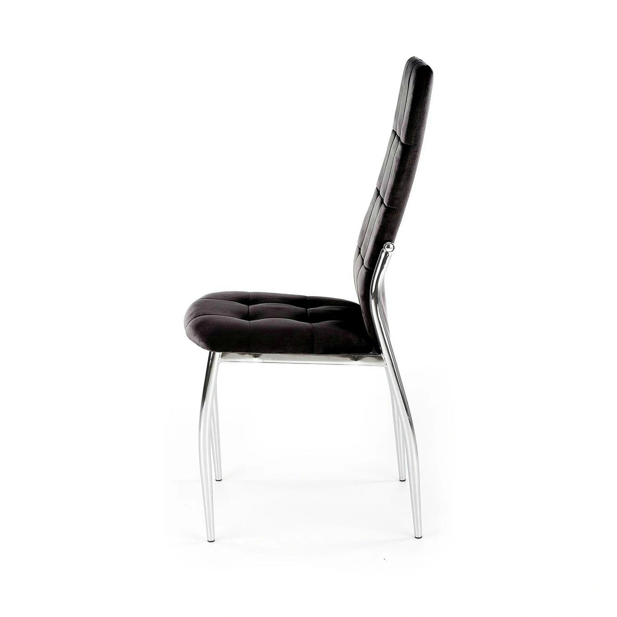 Scaun tapitat K416, negru, stofa catifelata, 43x54x101 cm