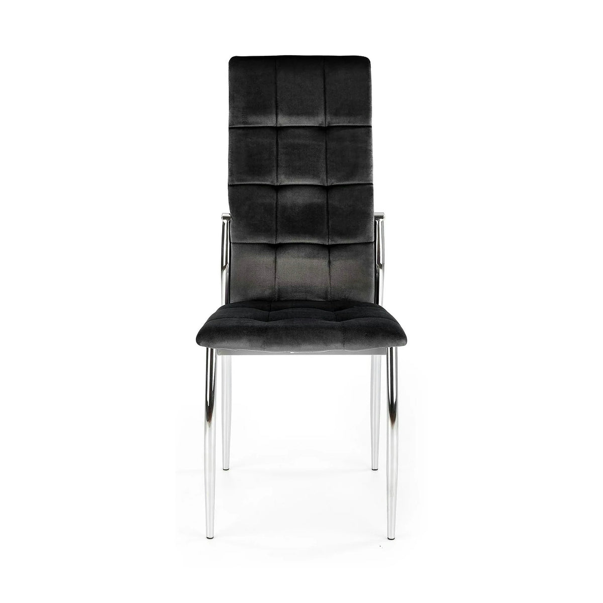 Scaun tapitat K416, negru, stofa catifelata, 43x54x101 cm