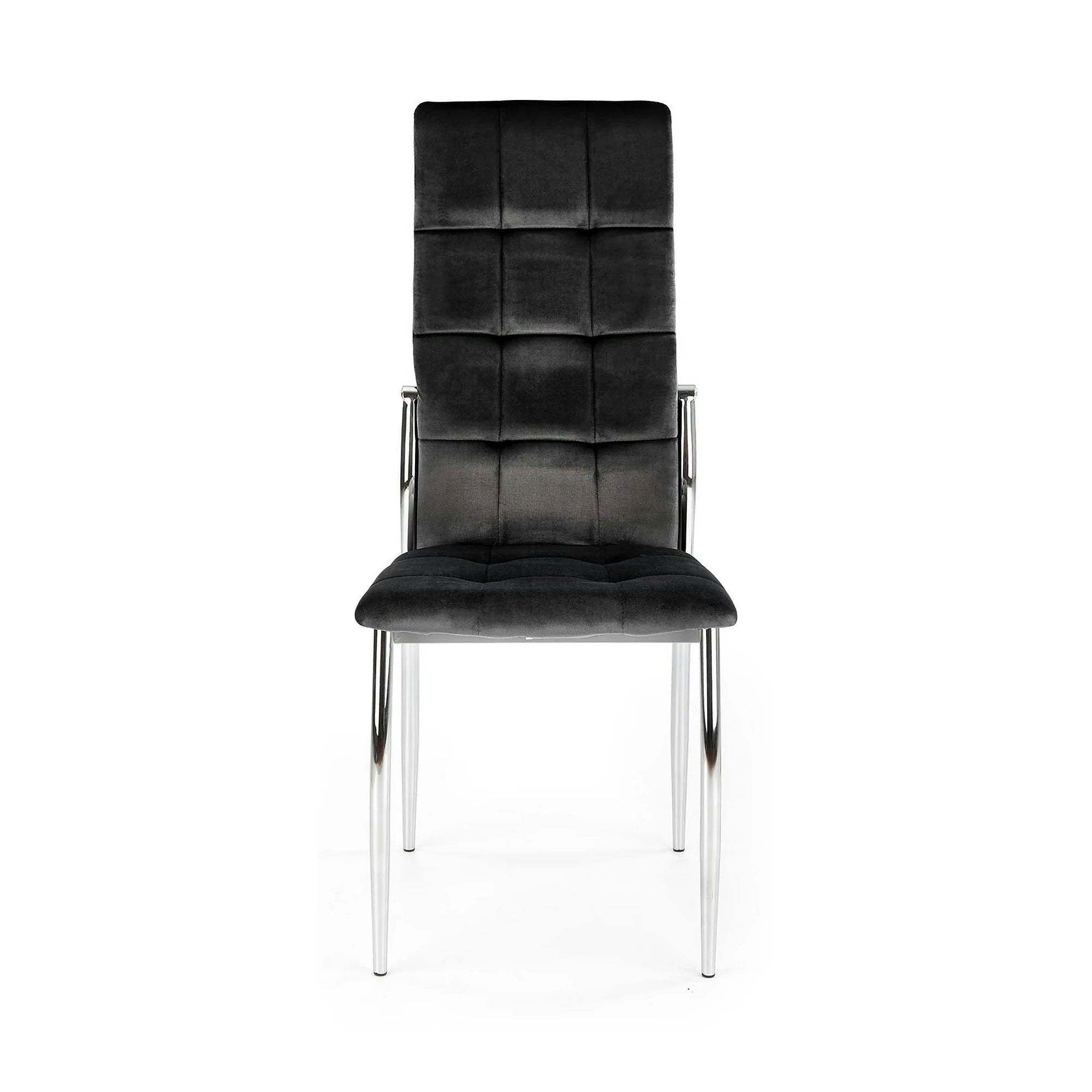Scaun tapitat K416, negru, stofa catifelata, 43x54x101 cm