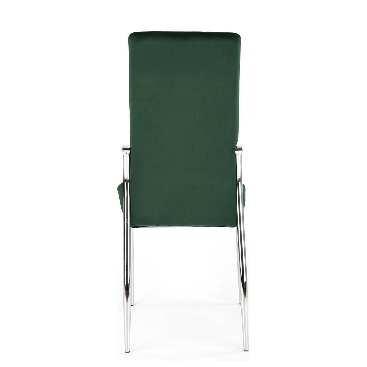 Scaun tapitat K416, verde inchis/crom, stofa catifelata/metal, 43x54x101 cm