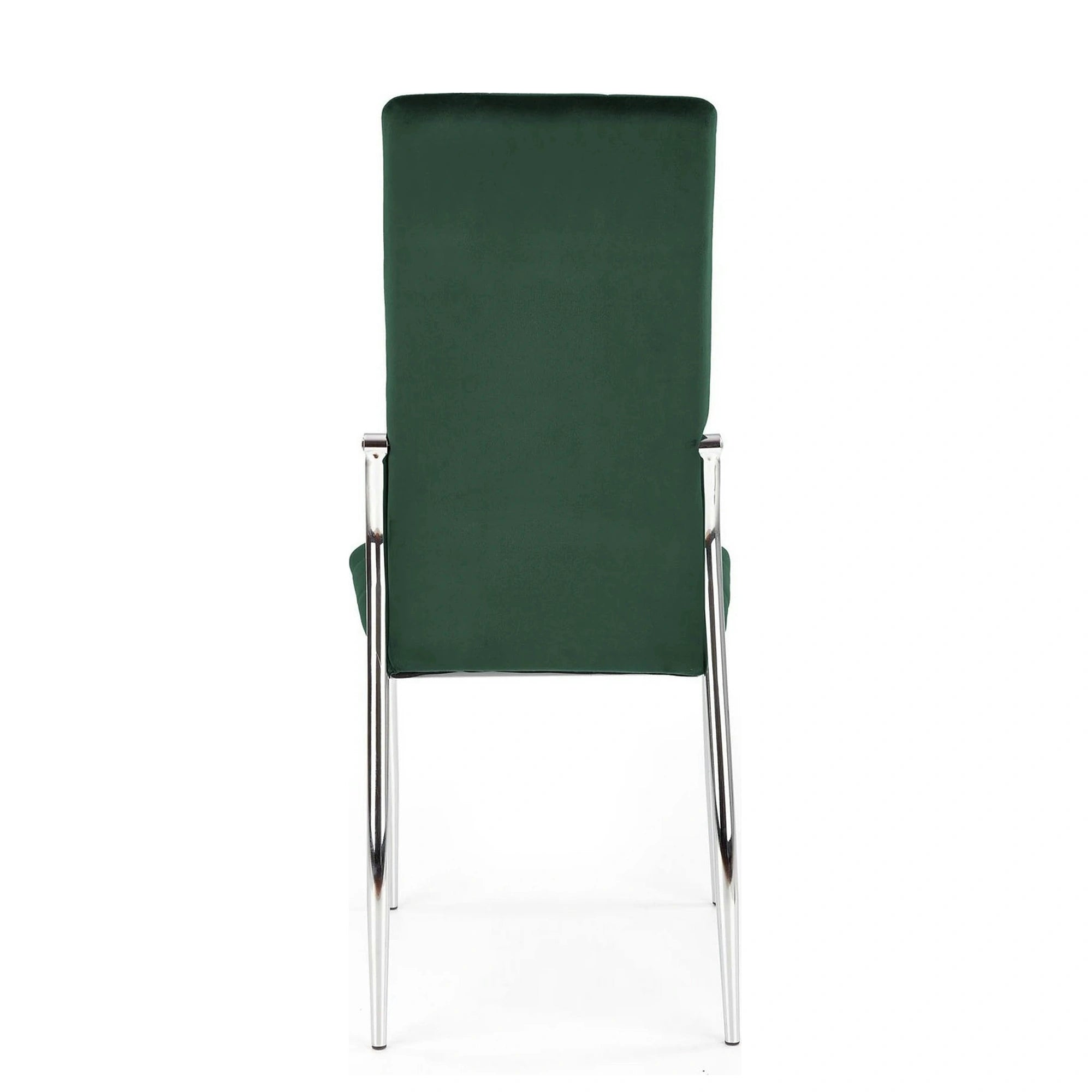 Scaun tapitat K416, verde inchis/crom, stofa catifelata/metal, 43x54x101 cm