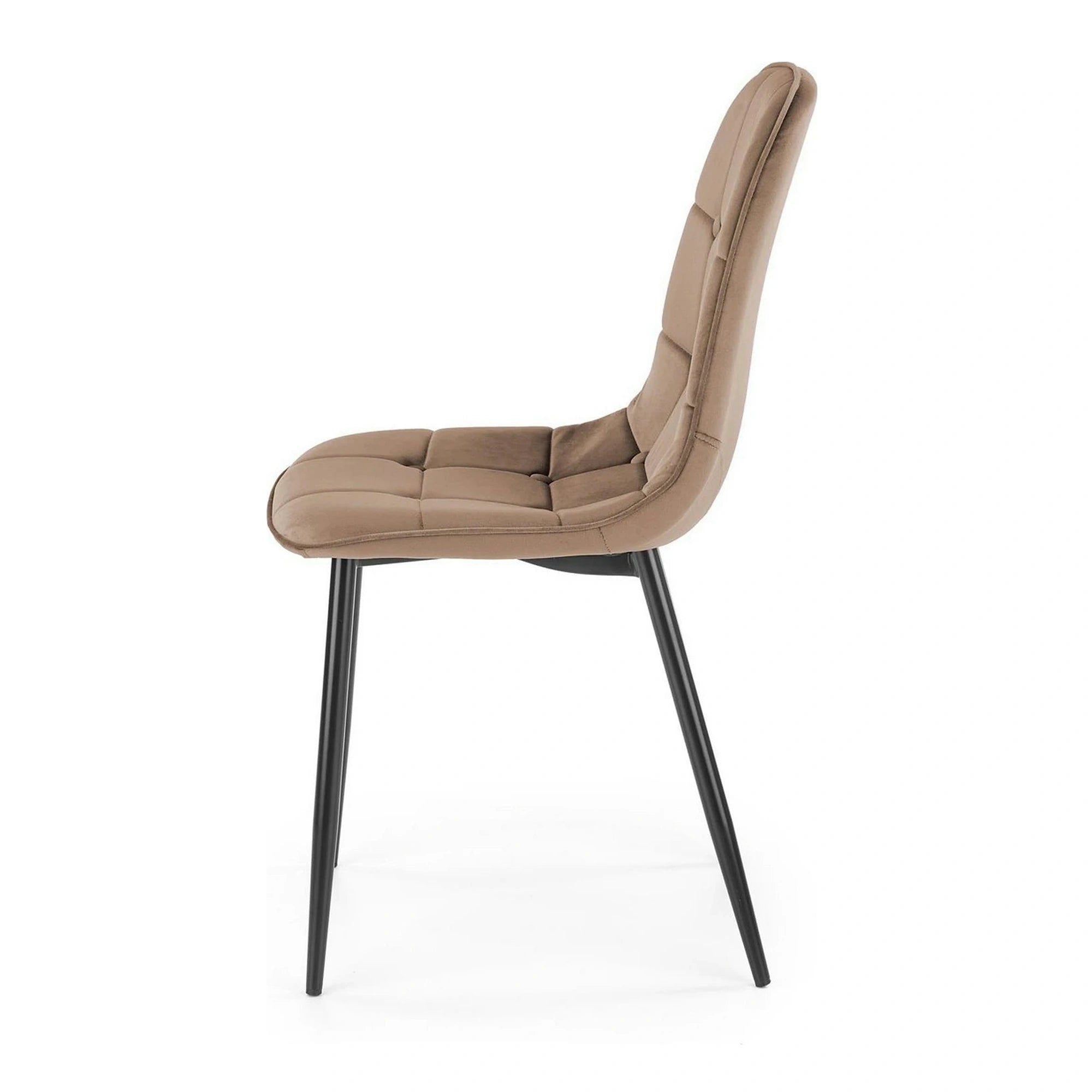 Scaun tapitat K417, bej, stofa catifelata, 44x56x87 cm