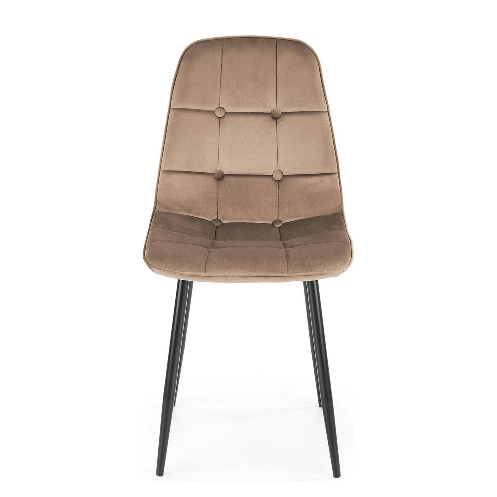 Scaun tapitat K417, bej, stofa catifelata, 44x56x87 cm