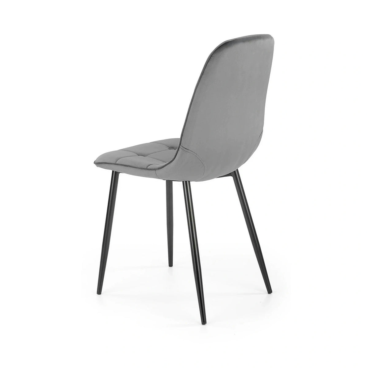Scaun tapitat K417, gri/negru, stofa catifelata/metal, 46x56x87 cm