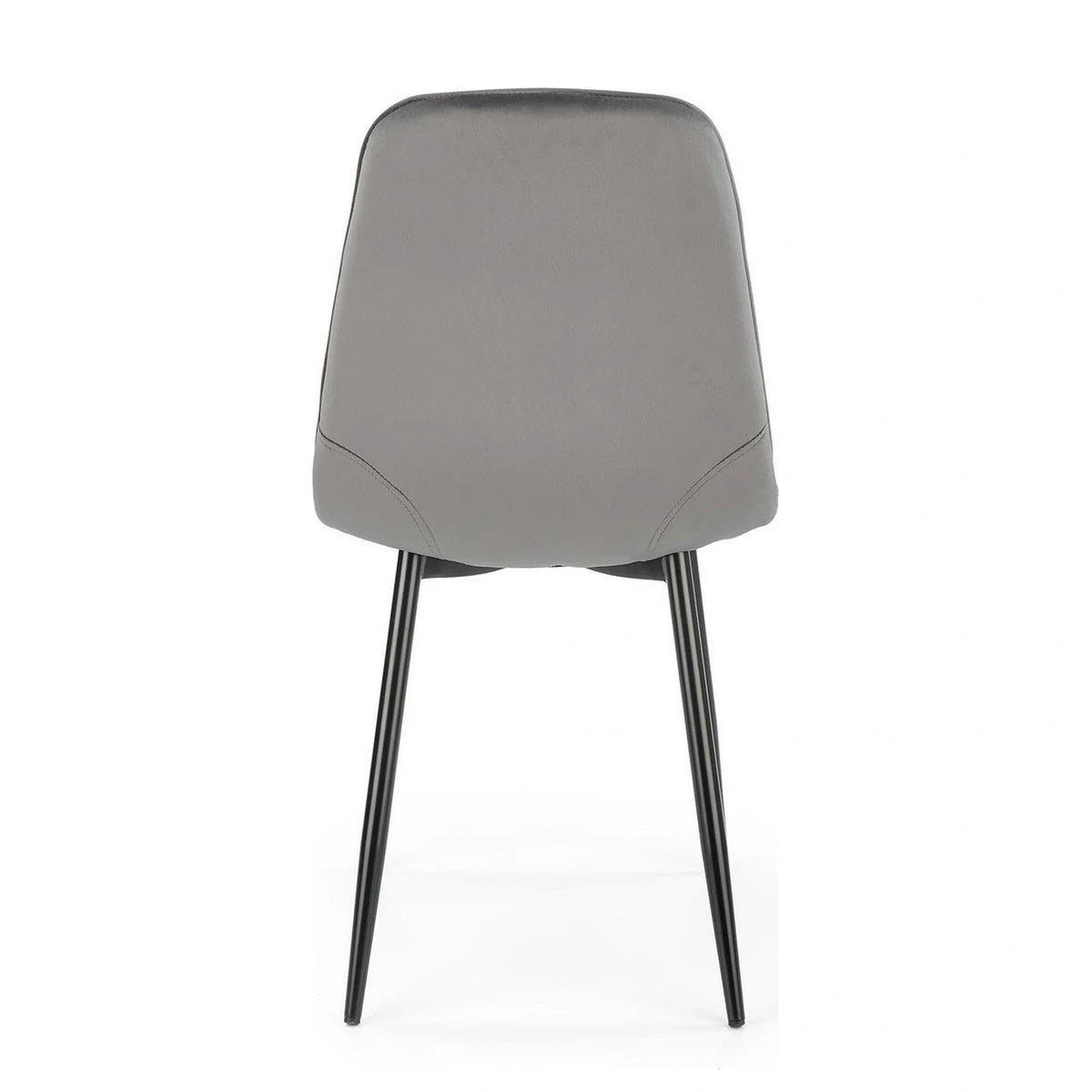 Scaun tapitat K417, gri/negru, stofa catifelata/metal, 46x56x87 cm