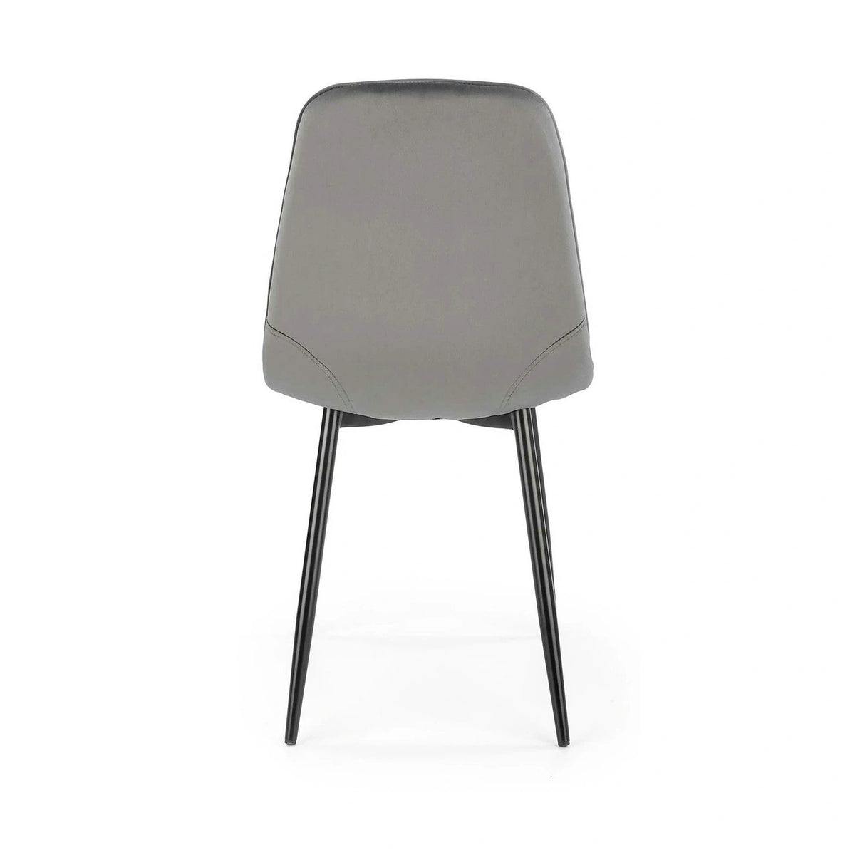 Scaun tapitat K417, gri/negru, stofa catifelata/metal, 46x56x87 cm