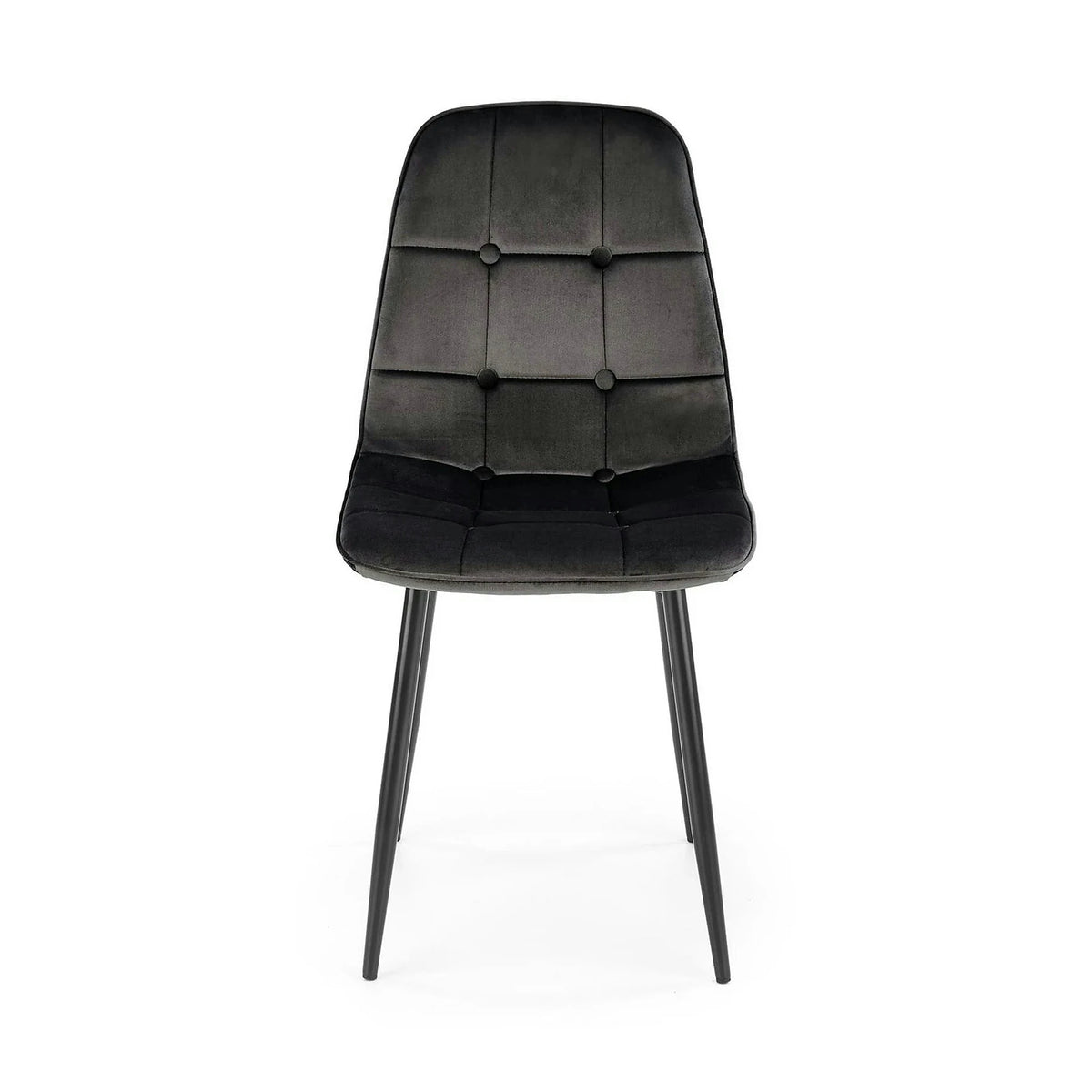 Scaun tapitat K417, negru, stofa catifelata, 44x56x87 cm