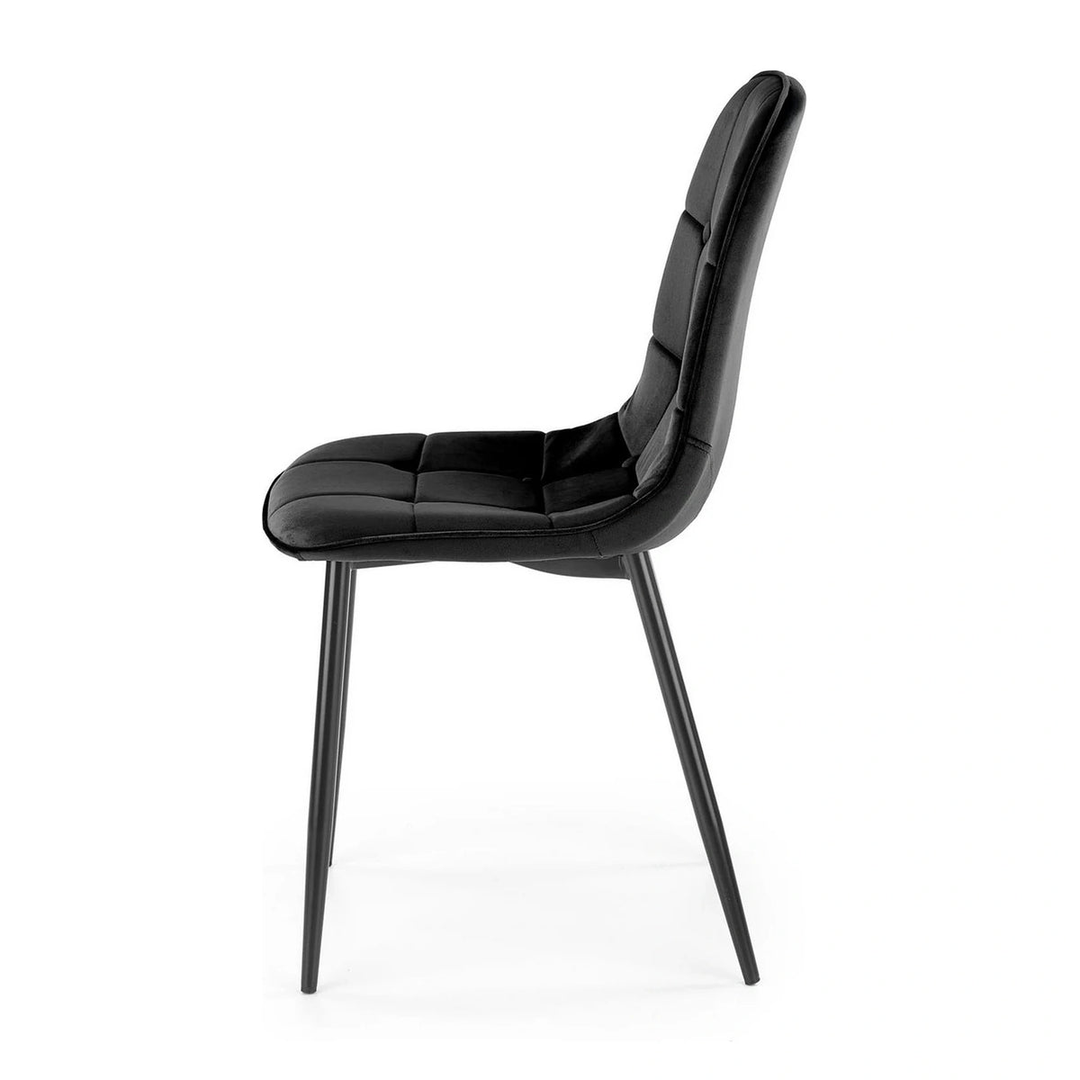 Scaun tapitat K417, negru, stofa catifelata, 44x56x87 cm