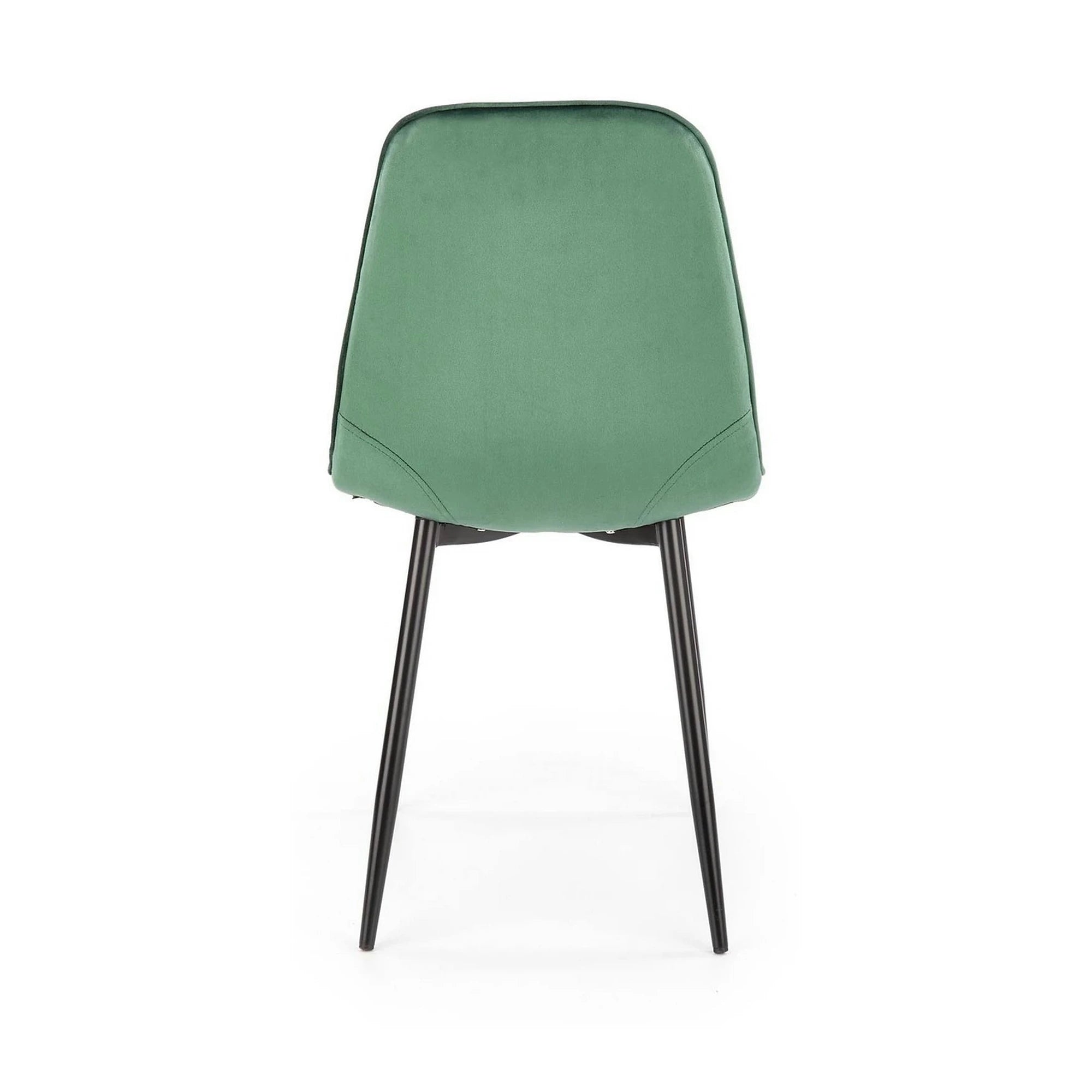 Scaun tapitat K417, verde/negru, stofa catifelata/metal, 46x56x87 cm