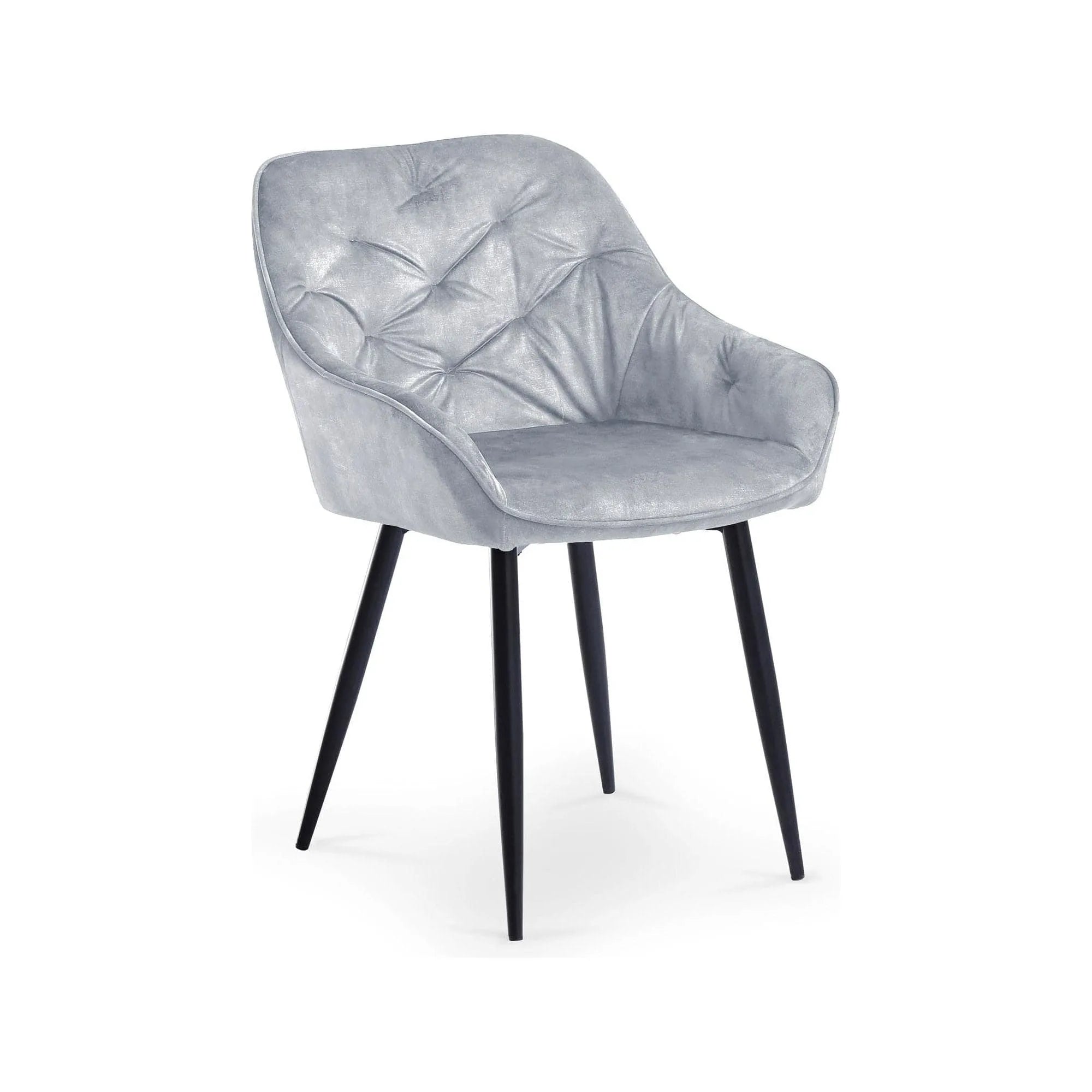 Scaun tapitat K418, gri/negru, stofa clasica/metal, 56x65x81 cm