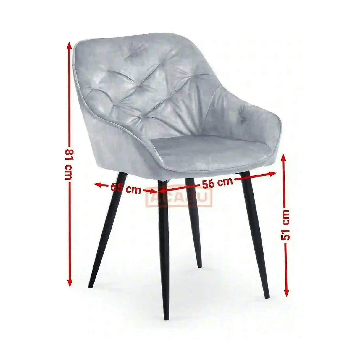 Scaun tapitat K418, verde/negru, stofa clasica/metal, 56x65x81 cm