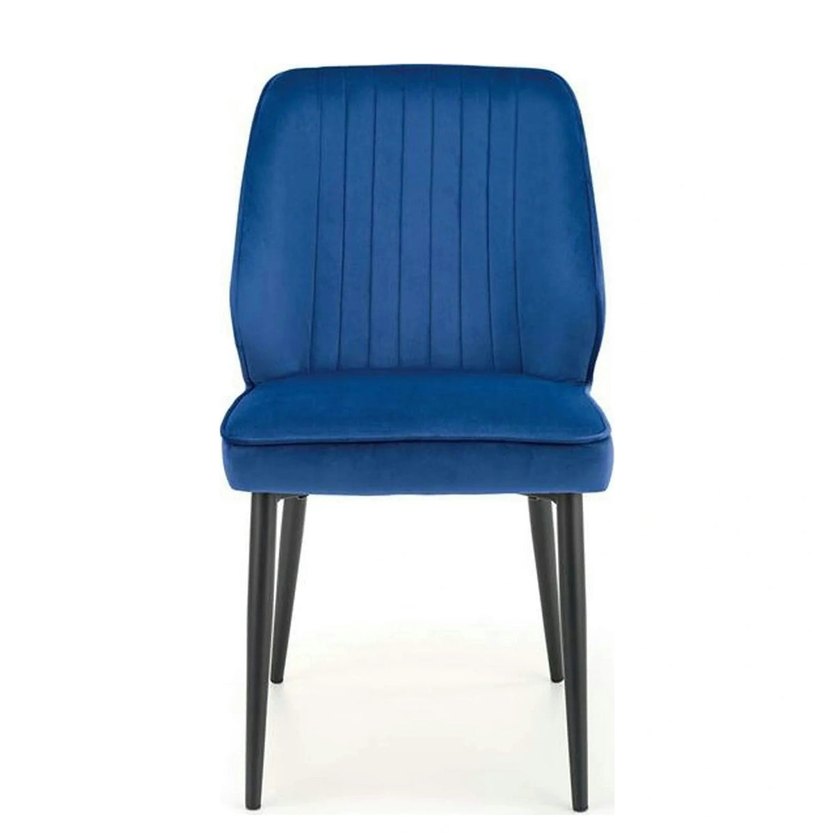 Scaun tapitat K432, albastru, stofa catifelata, 48x57x85 cm